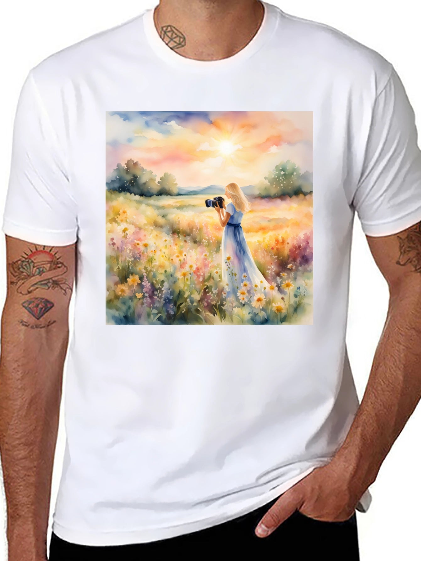 Floral Photographer T-Shirt - Artistic Design