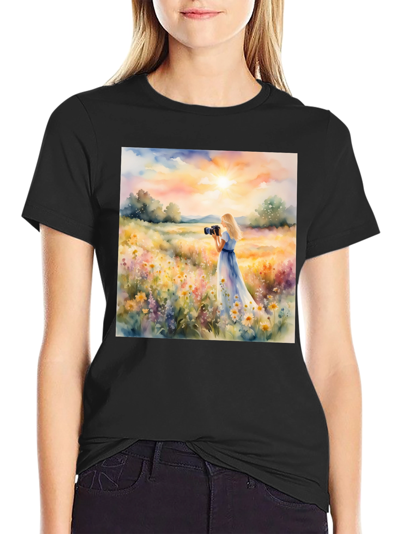 Floral Photographer T-Shirt - Artistic Design