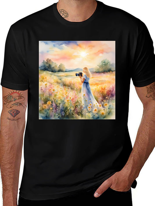 Floral Photographer T-Shirt - Artistic Design
