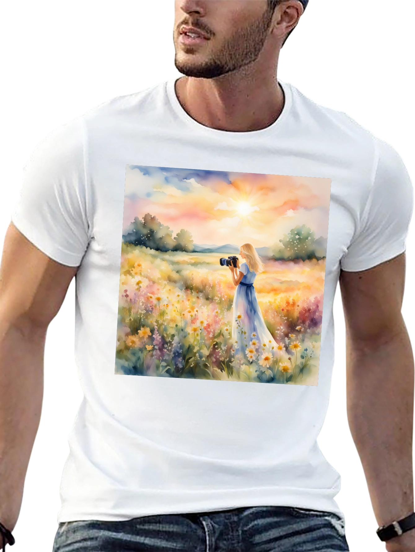 Floral Photographer T-Shirt - Artistic Design