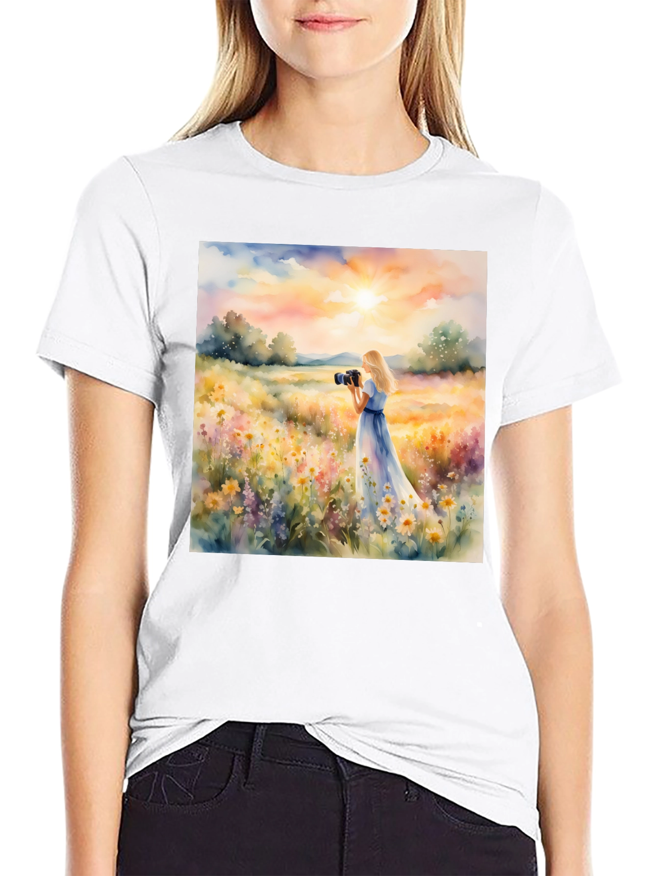 Floral Photographer T-Shirt - Artistic Design