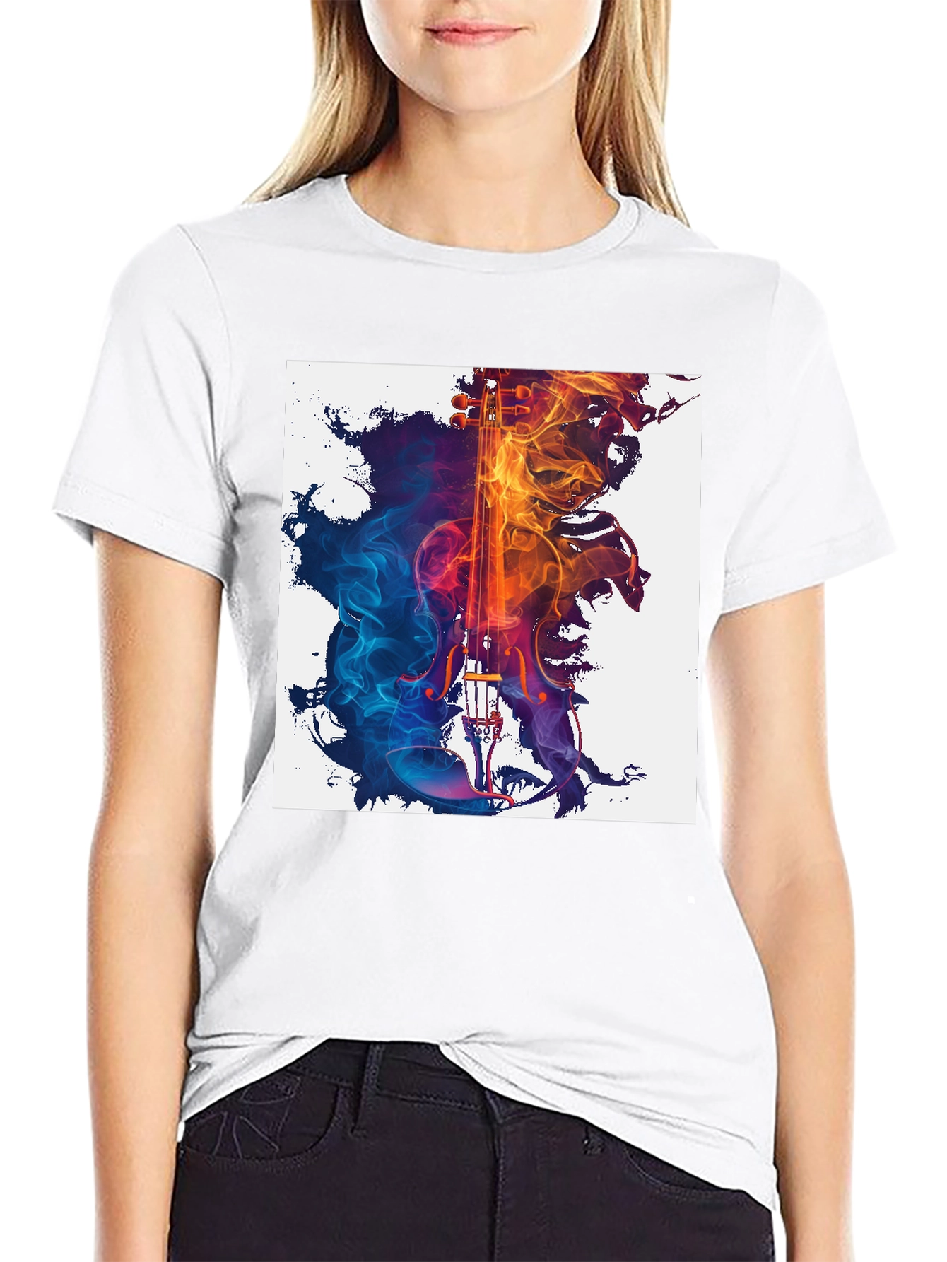 Abstract Violin Graphic T-Shirt