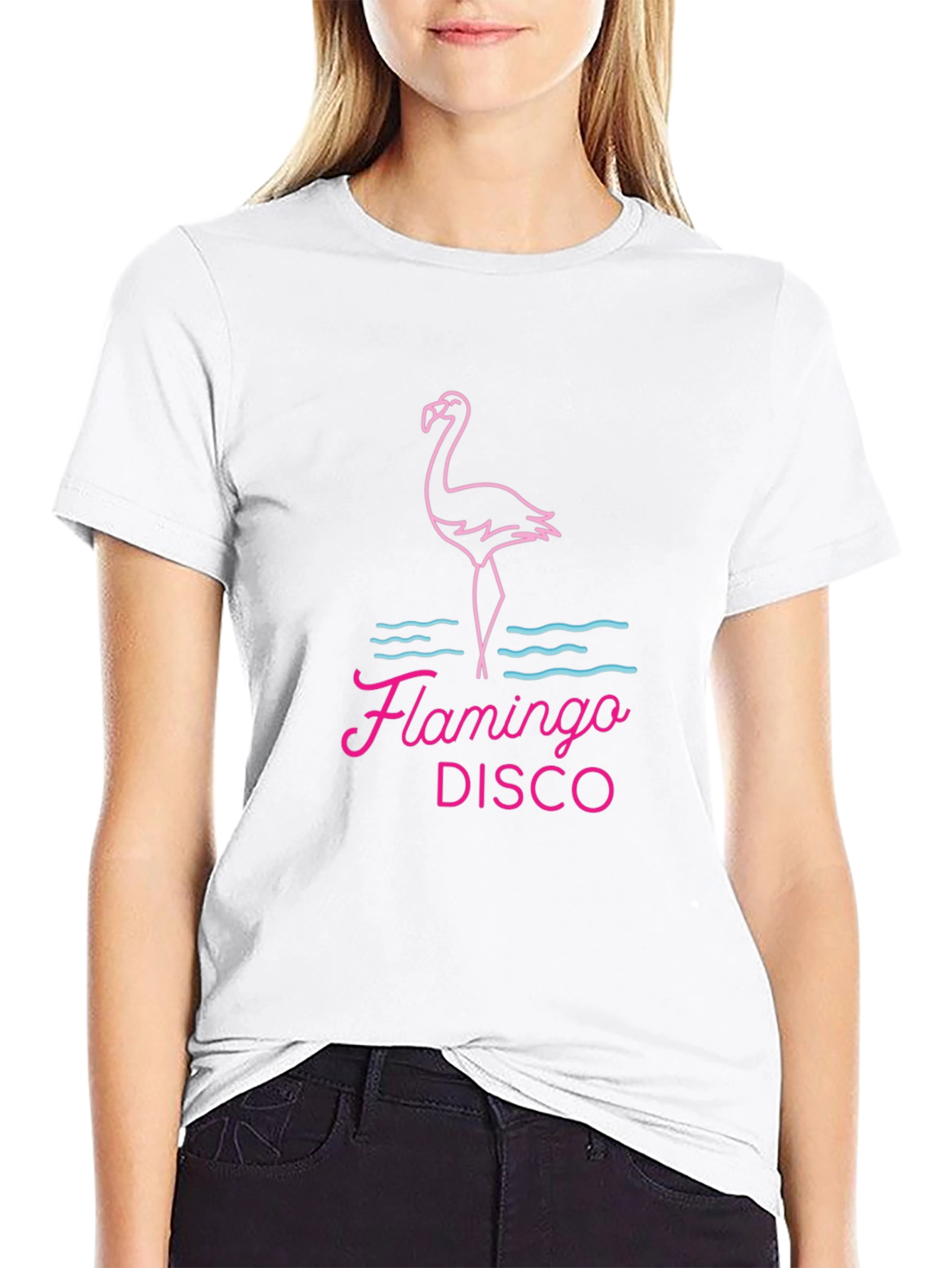 Flamingo Disco Graphic Tee - Retro Party Shirt