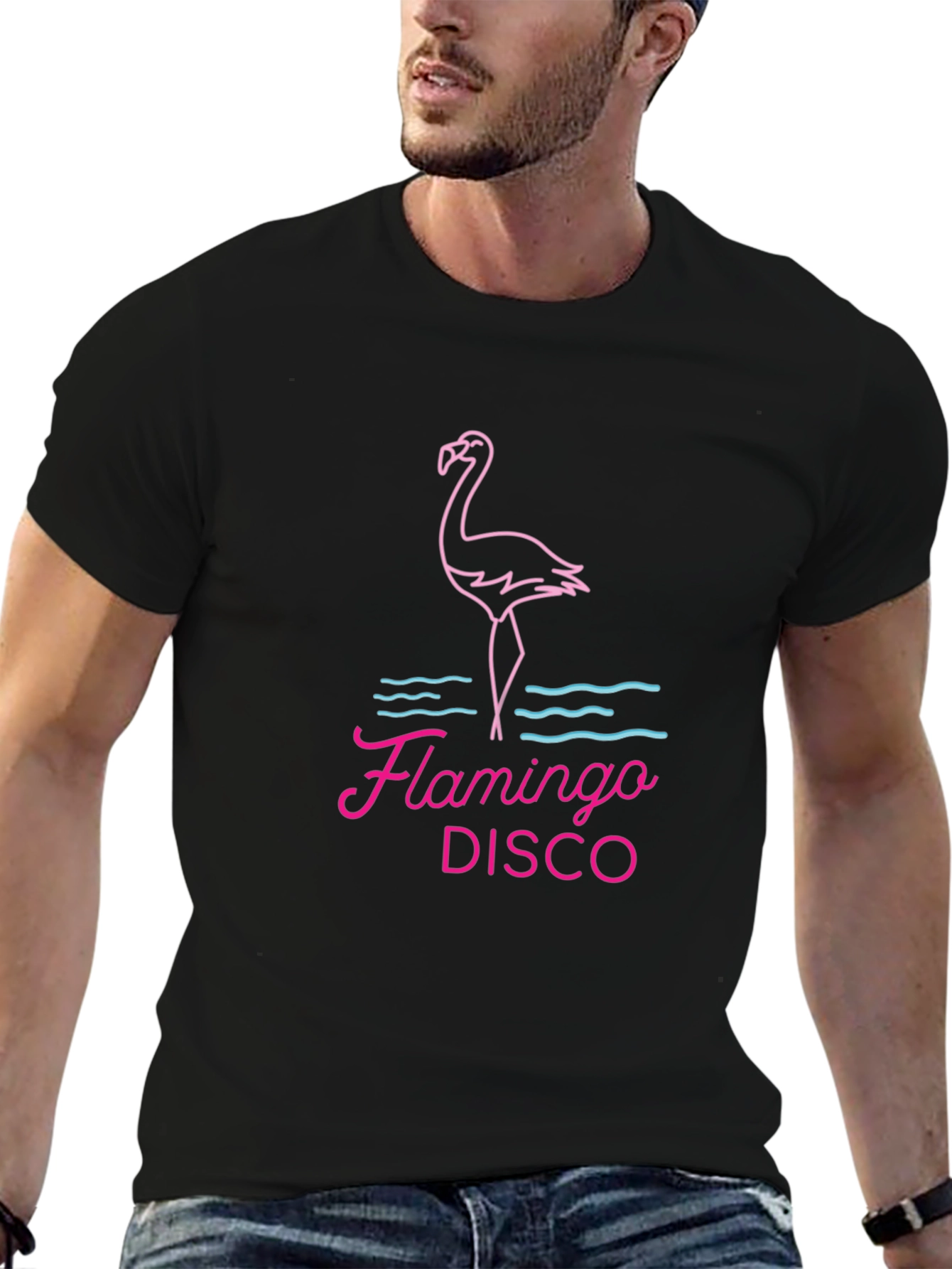 Flamingo Disco Graphic Tee - Retro Party Shirt