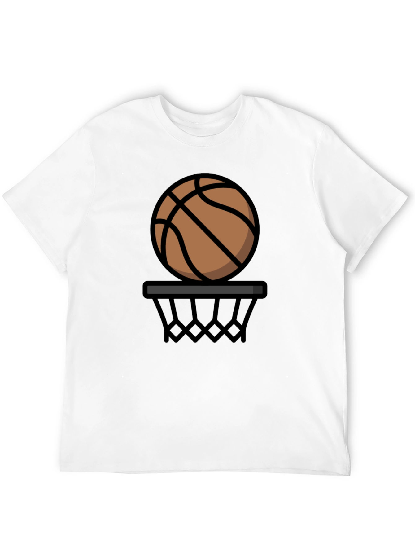 Basketball Graphic Tee - Black Cotton T-Shirt