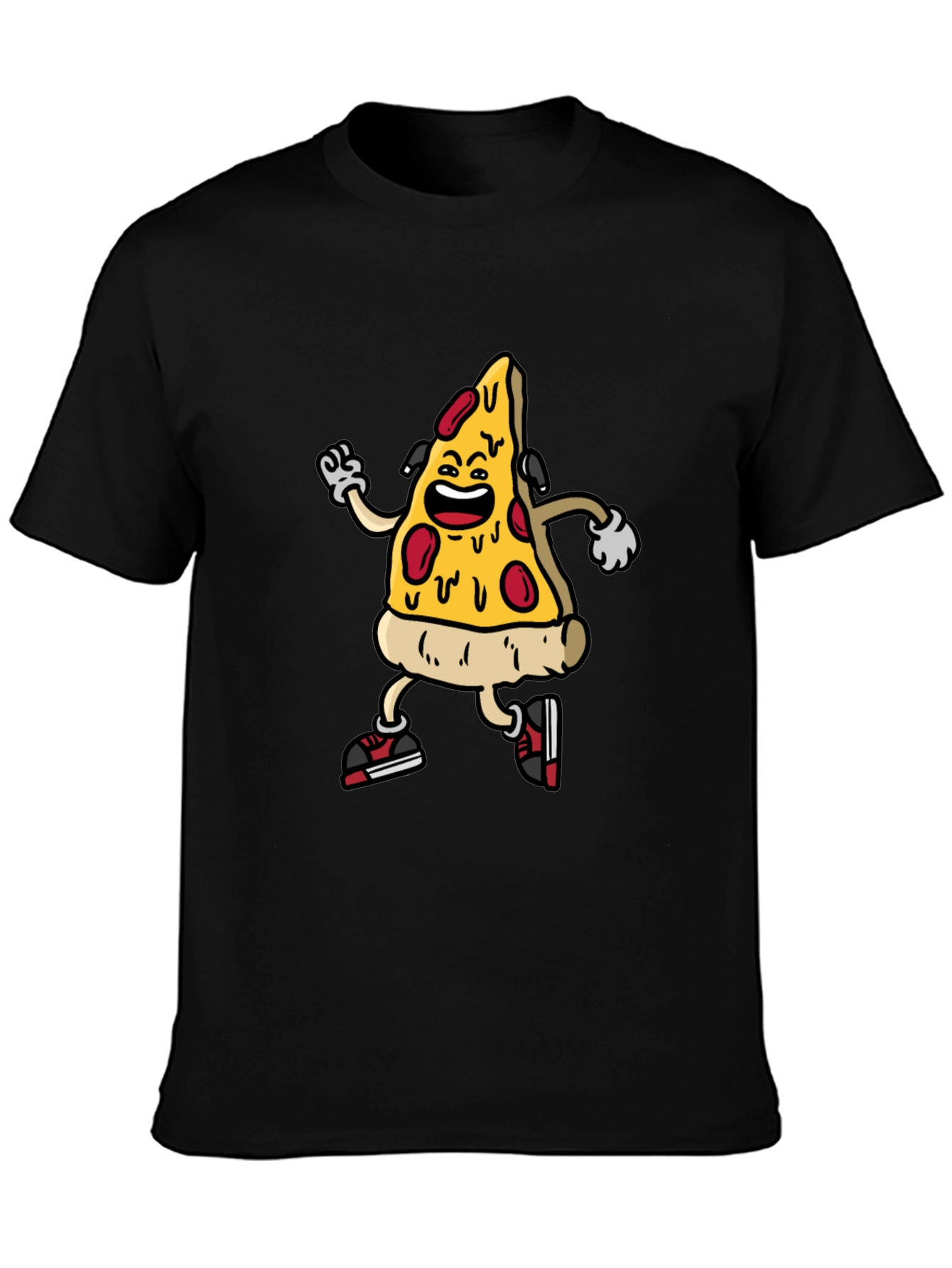 Pizza Slice Character Graphic T-Shirt