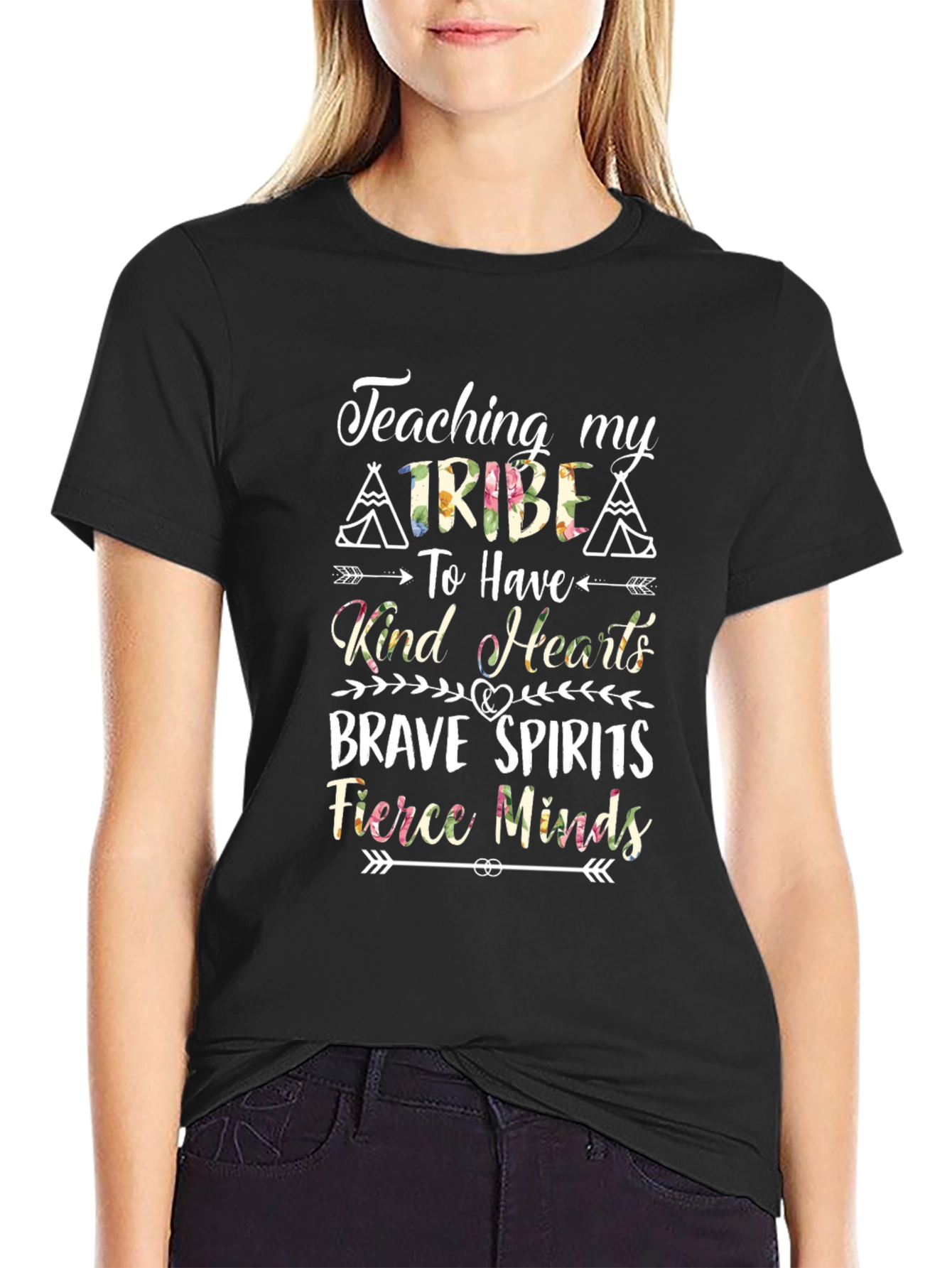 Teaching Tribe Graphic Tee - Kind Hearts Brave Spirits