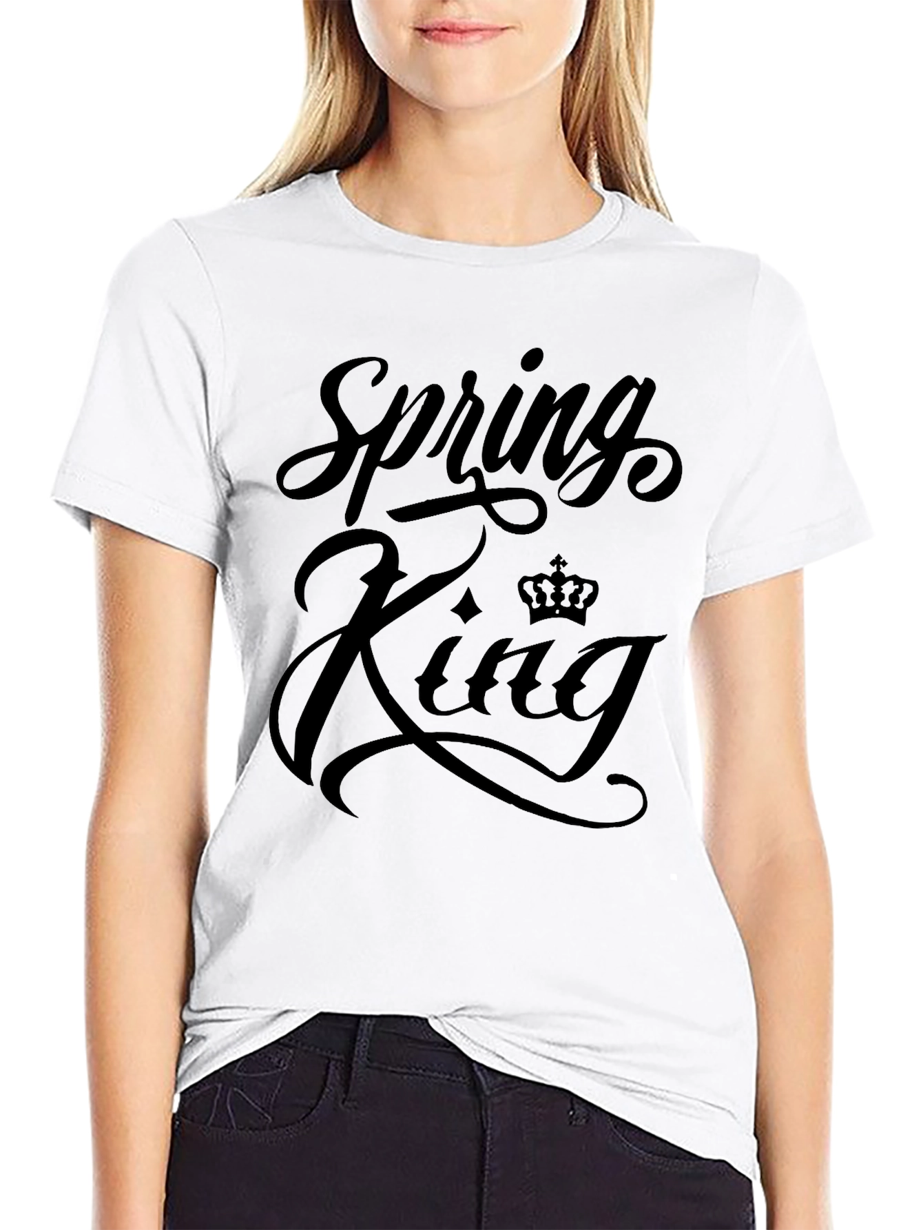 Spring King Black Graphic T-Shirt