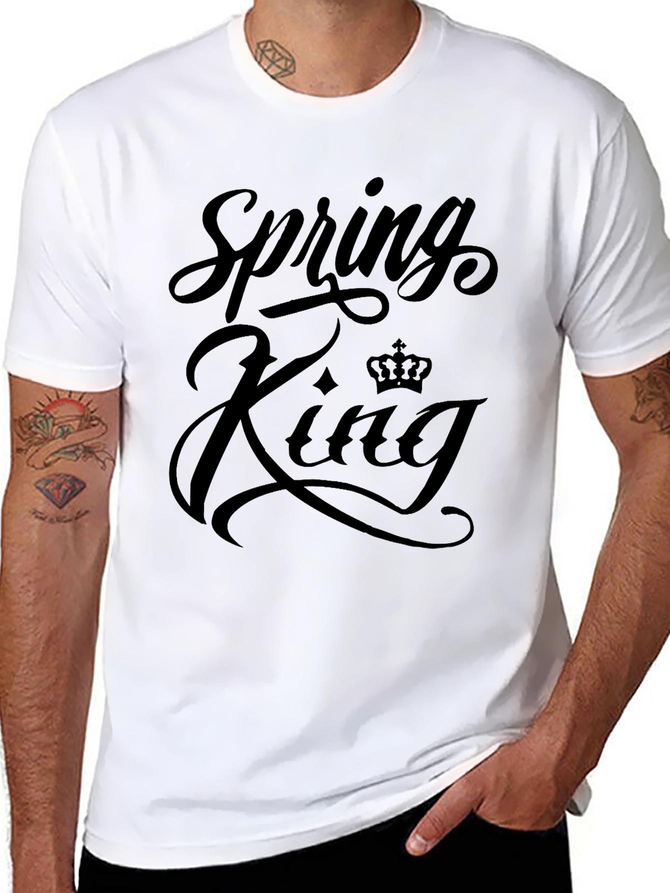 Spring King Black Graphic T-Shirt