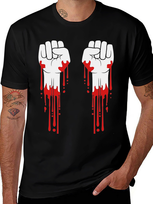 Bloody Fists Graphic Tee - Black Cotton T-Shirt