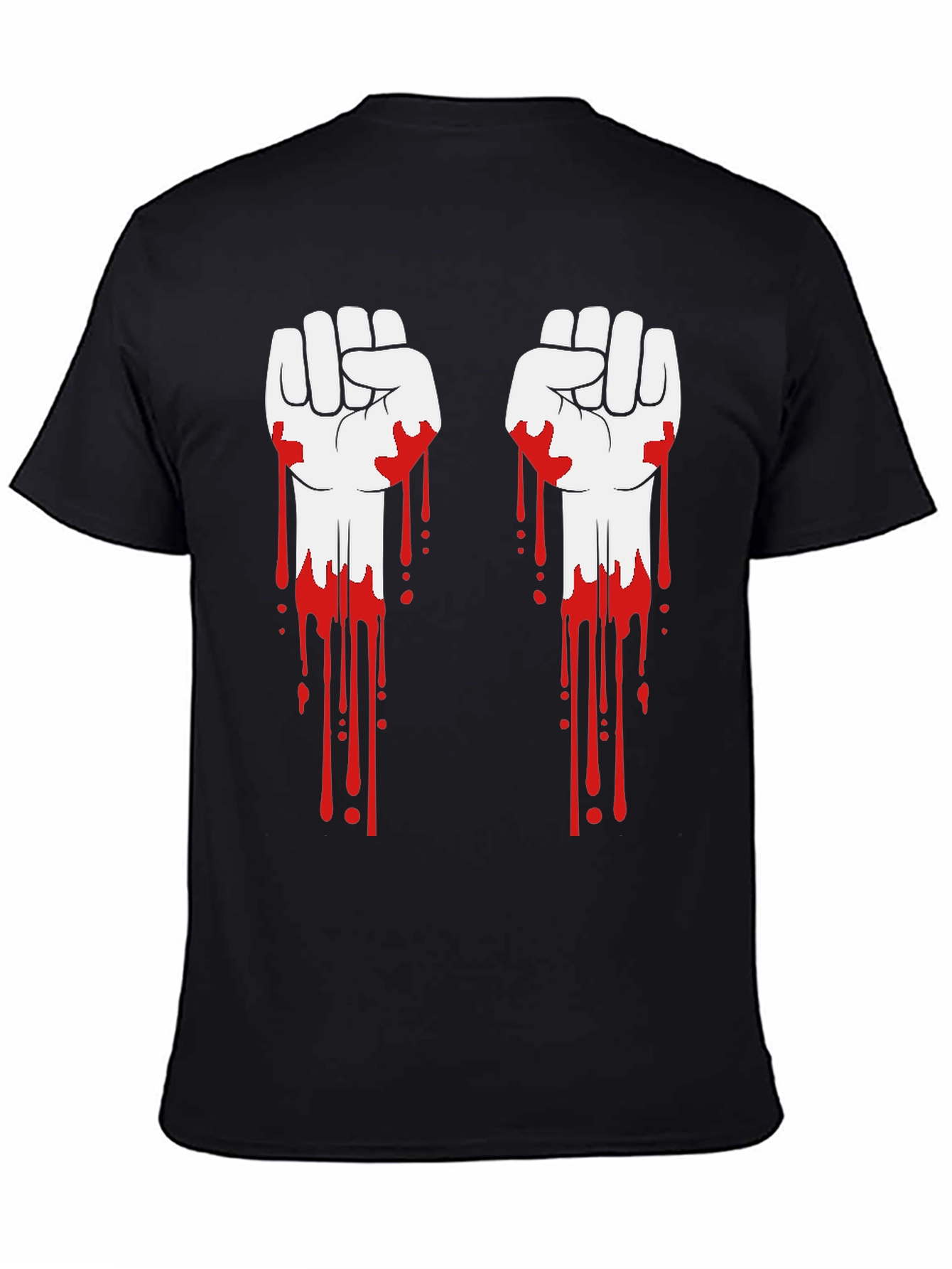 Bloody Fists Graphic Tee - Black Cotton T-Shirt