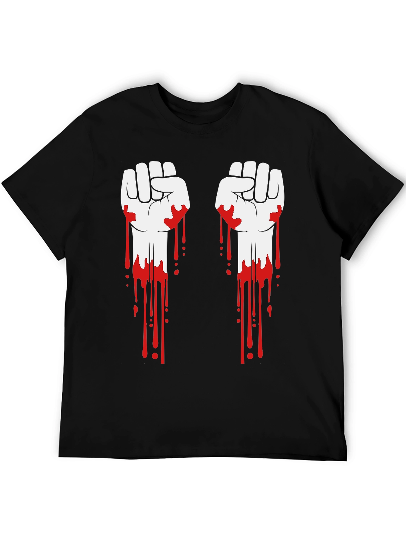 Bloody Fists Graphic Tee - Black Cotton T-Shirt