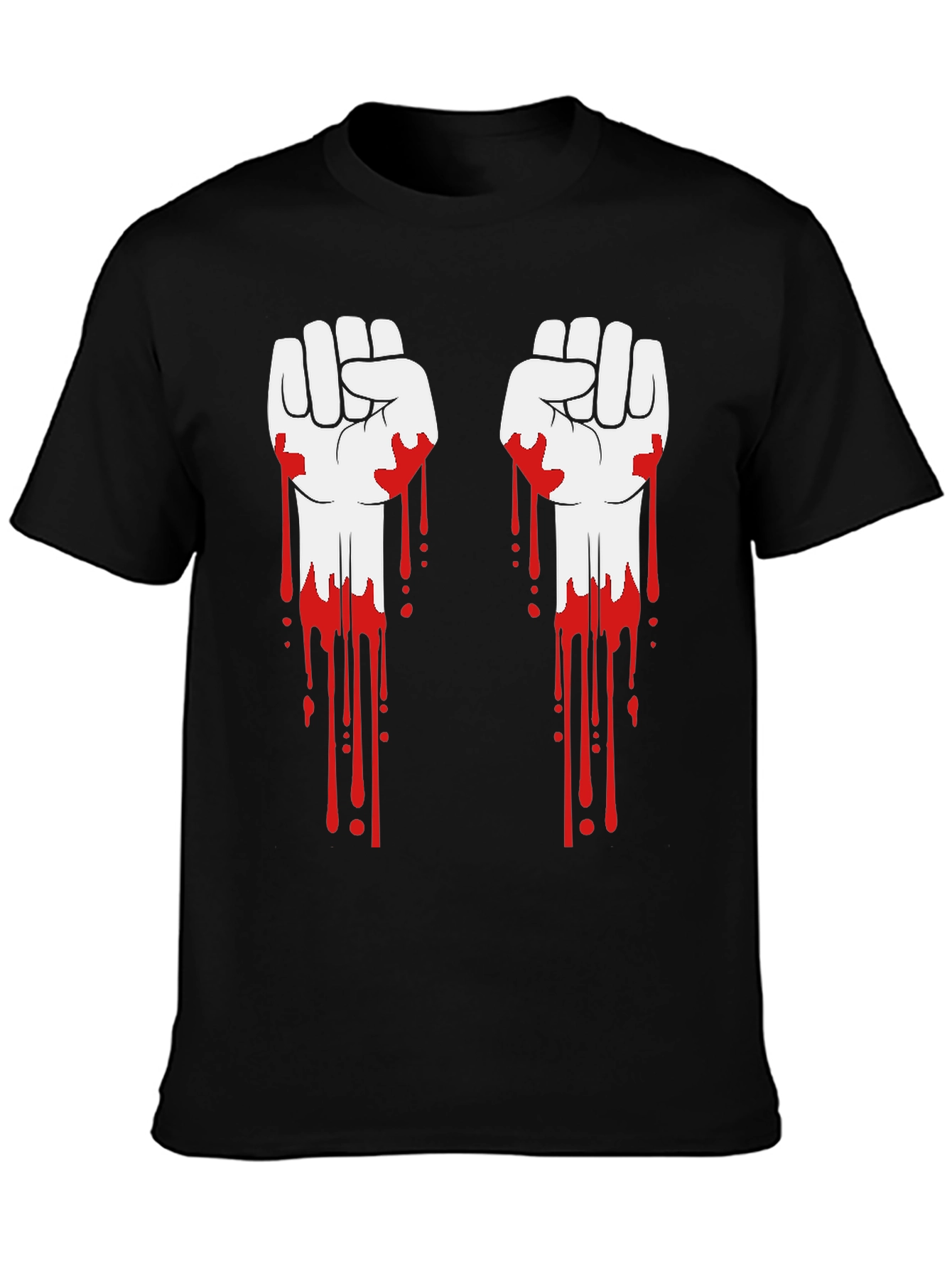 Bloody Fists Graphic Tee - Black Cotton T-Shirt