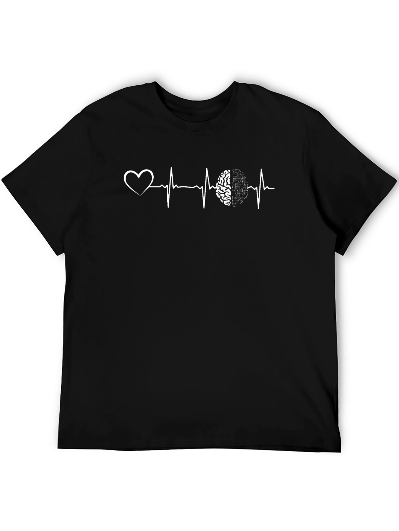 Heart and Brain Beat Graphic T-Shirt