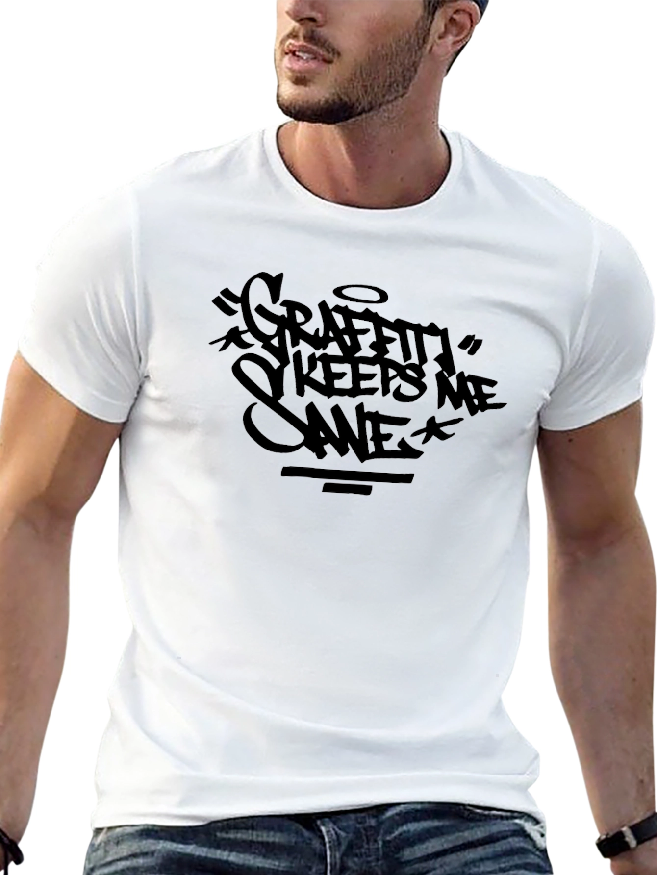 Graffiti Keeps Me Sane Black T-Shirt