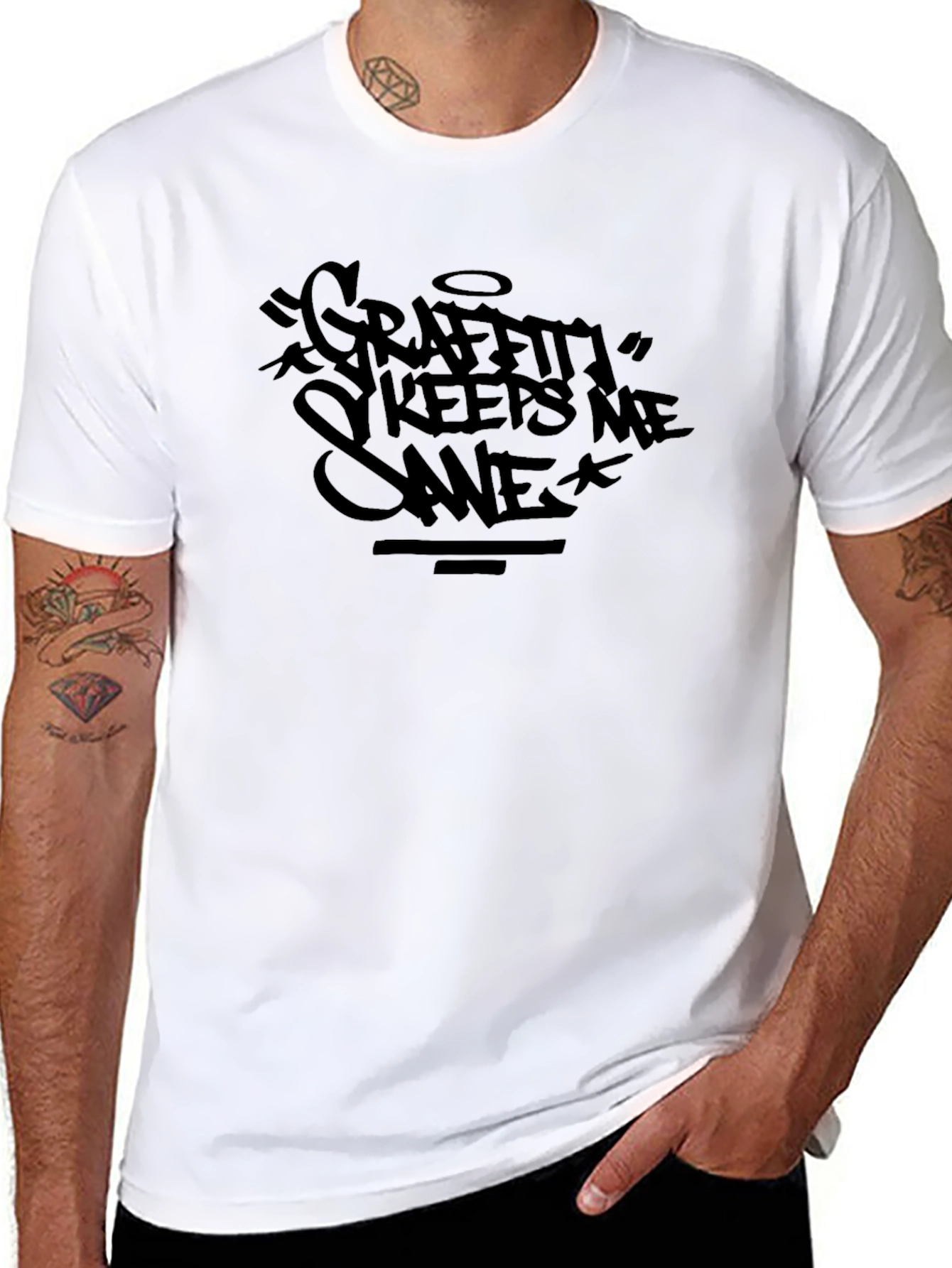 Graffiti Keeps Me Sane Black T-Shirt