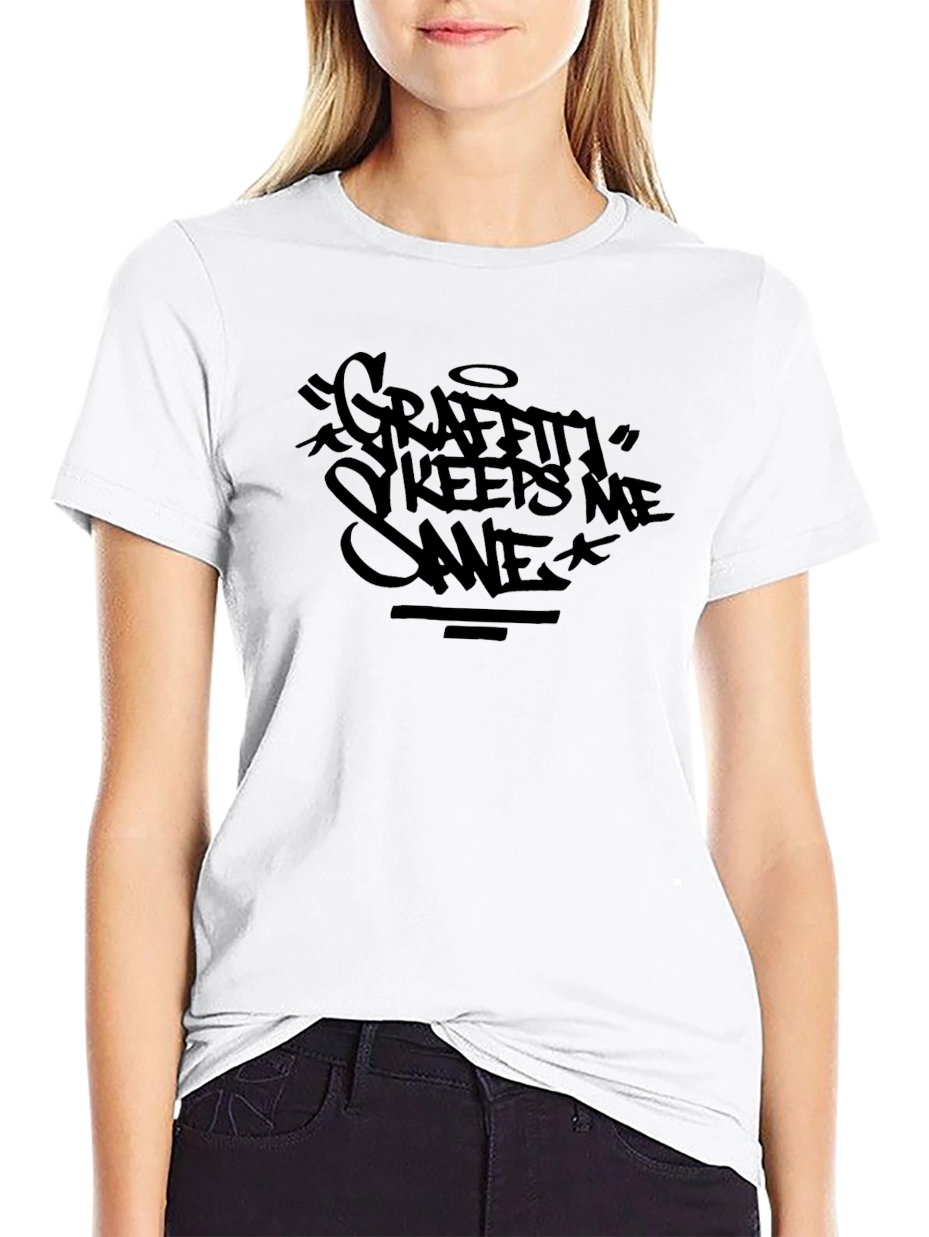Graffiti Keeps Me Sane Black T-Shirt