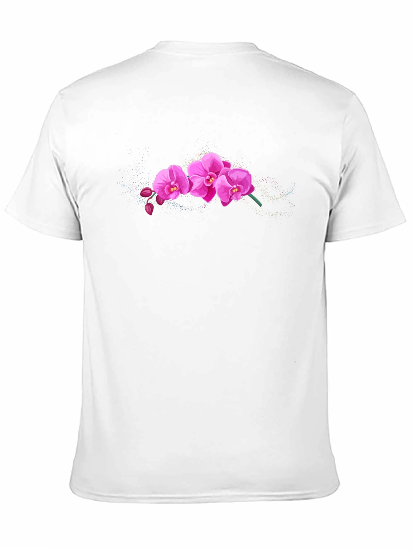 Pink Orchid Graphic Black T-Shirt