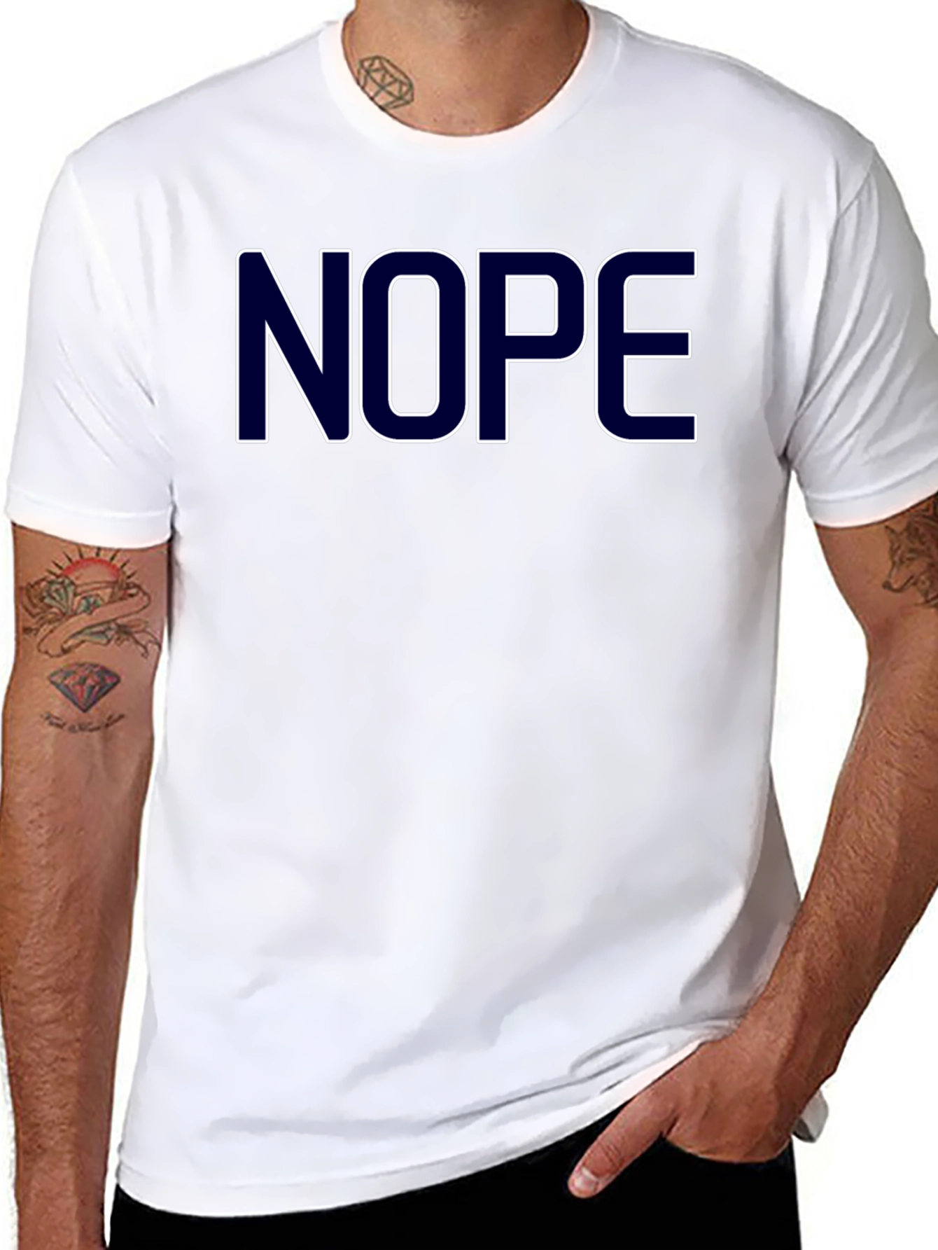 Nope Graphic Tee - Casual Black T-Shirt