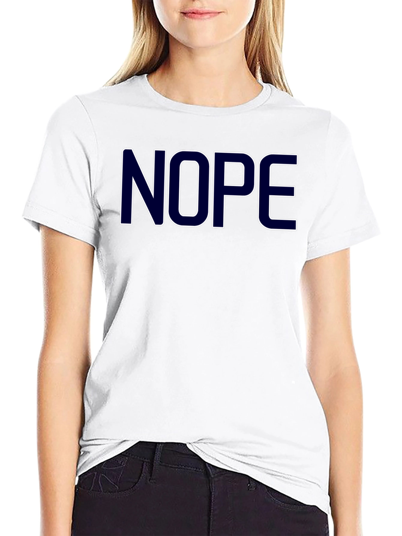 Nope Graphic Tee - Casual Black T-Shirt