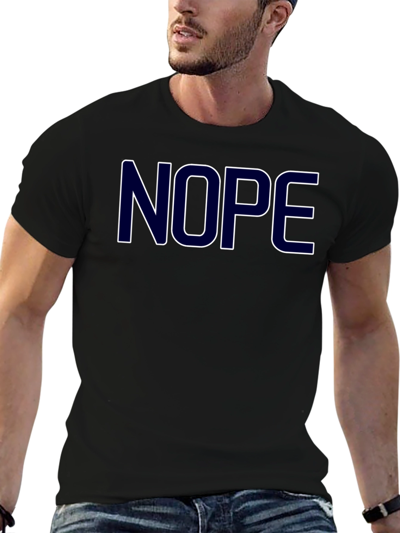 Nope Graphic Tee - Casual Black T-Shirt