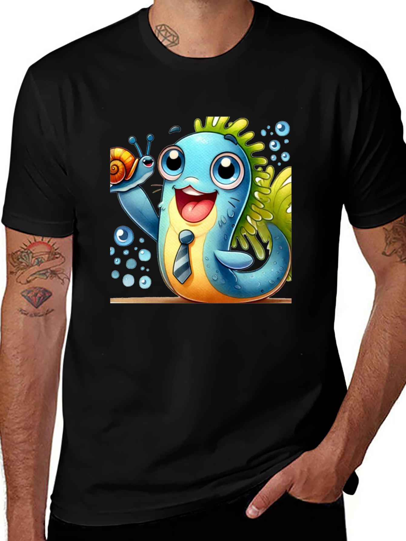 Cartoon Sea Creature Graphic Tee