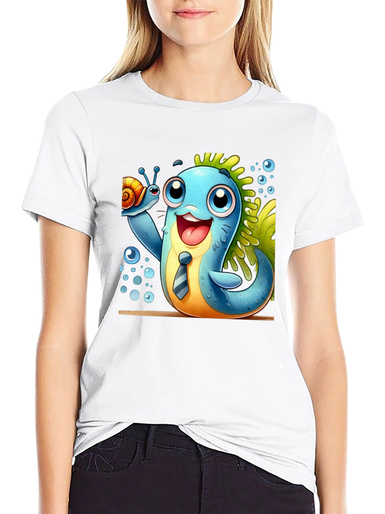 Cartoon Sea Creature Graphic Tee