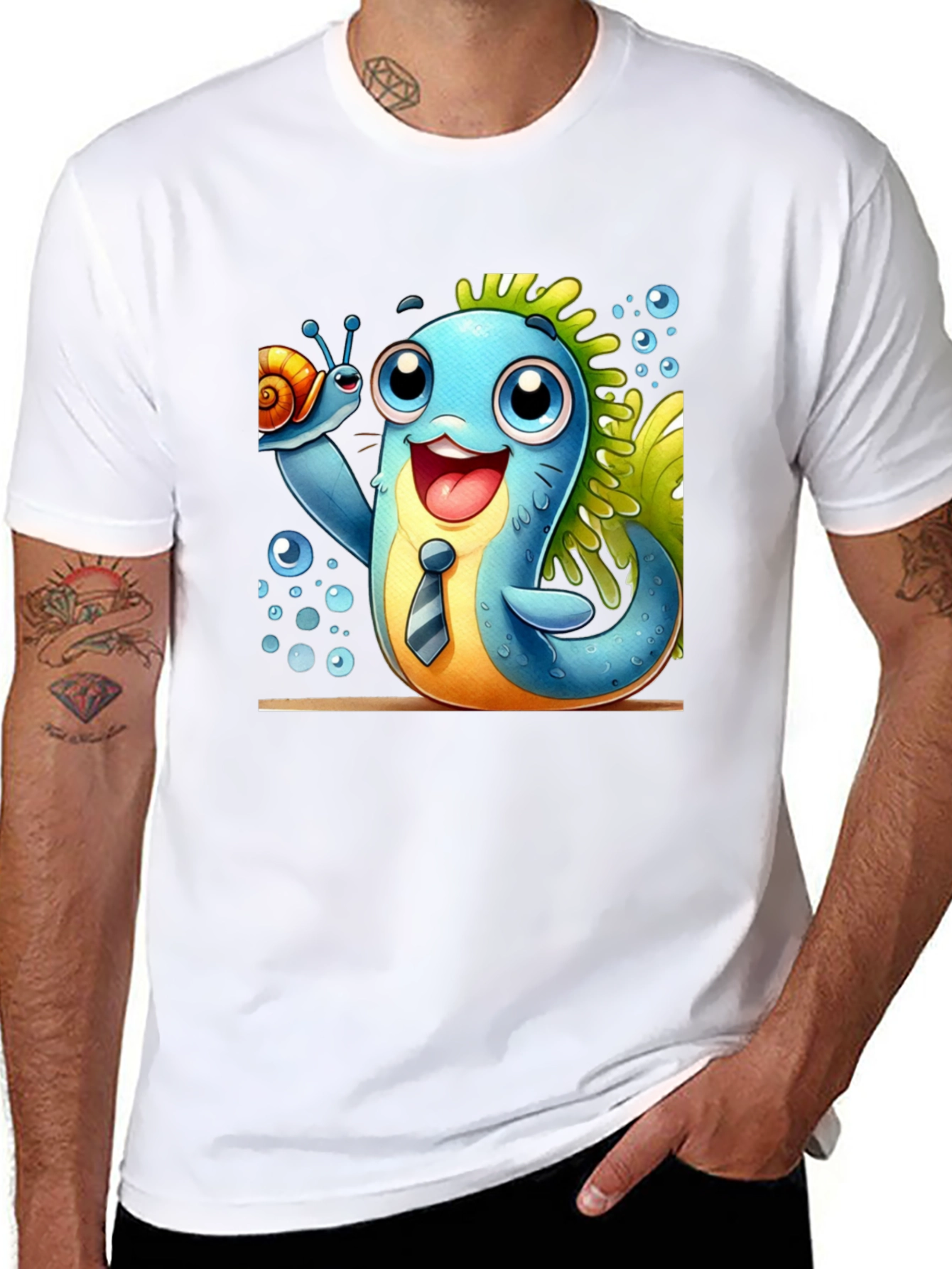 Cartoon Sea Creature Graphic Tee
