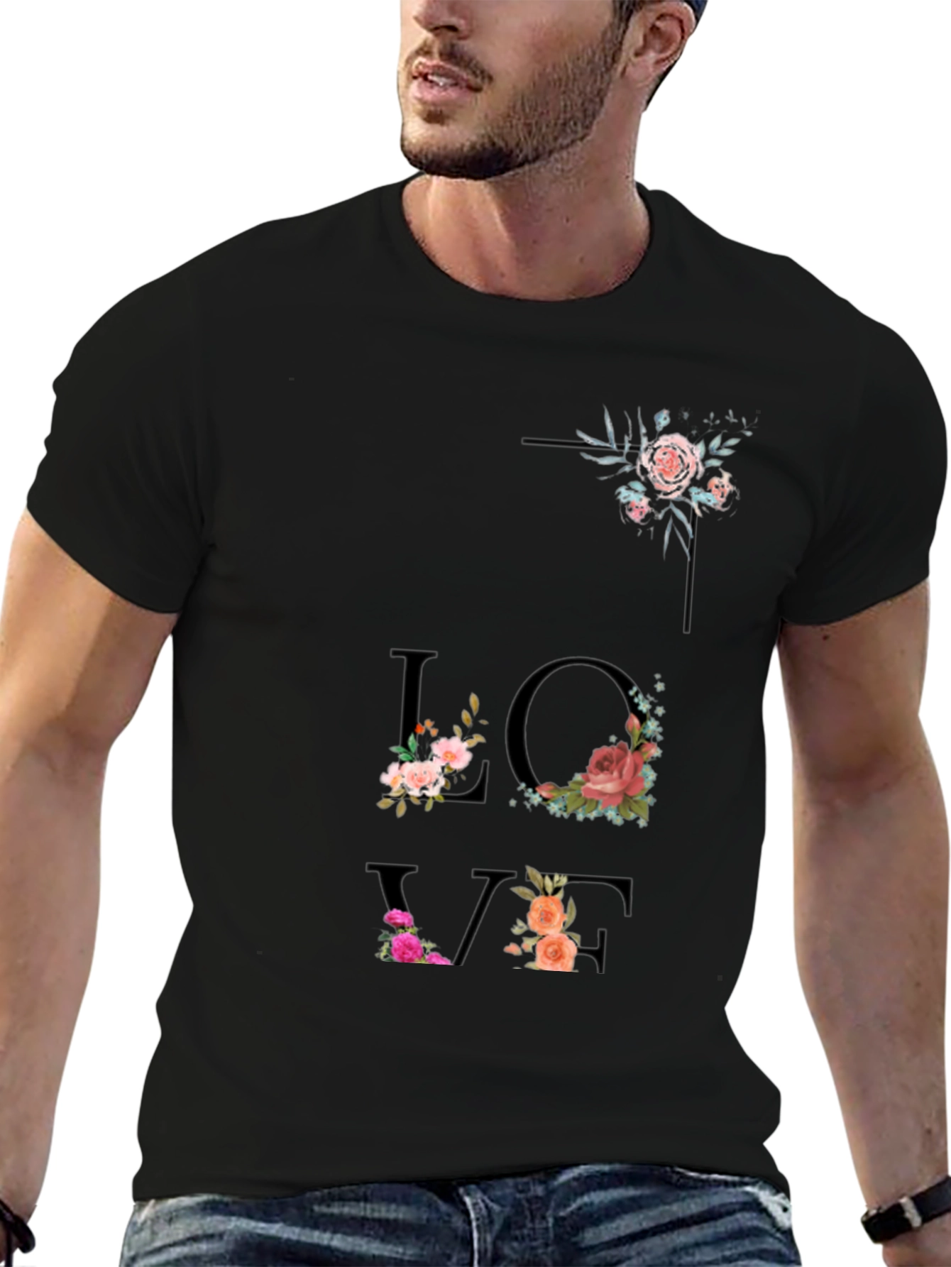 Floral LOVE T-Shirt - Stylish Graphic Tee