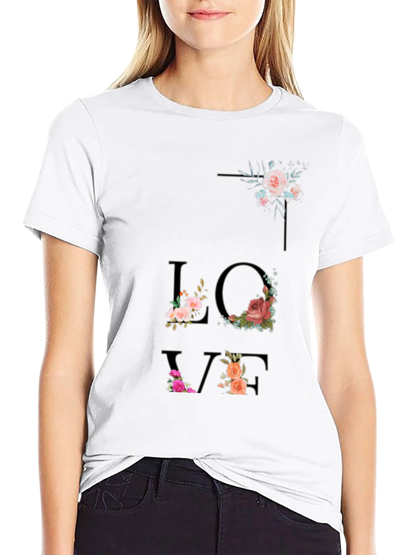 Floral LOVE T-Shirt - Stylish Graphic Tee