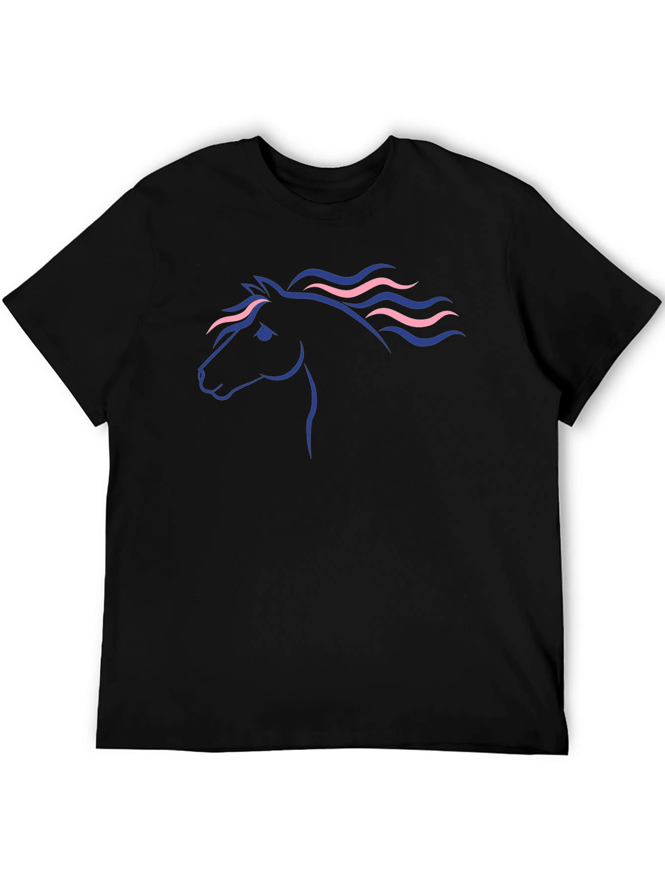 Horse Graphic Tee - Stylish Mens Black T-Shirt