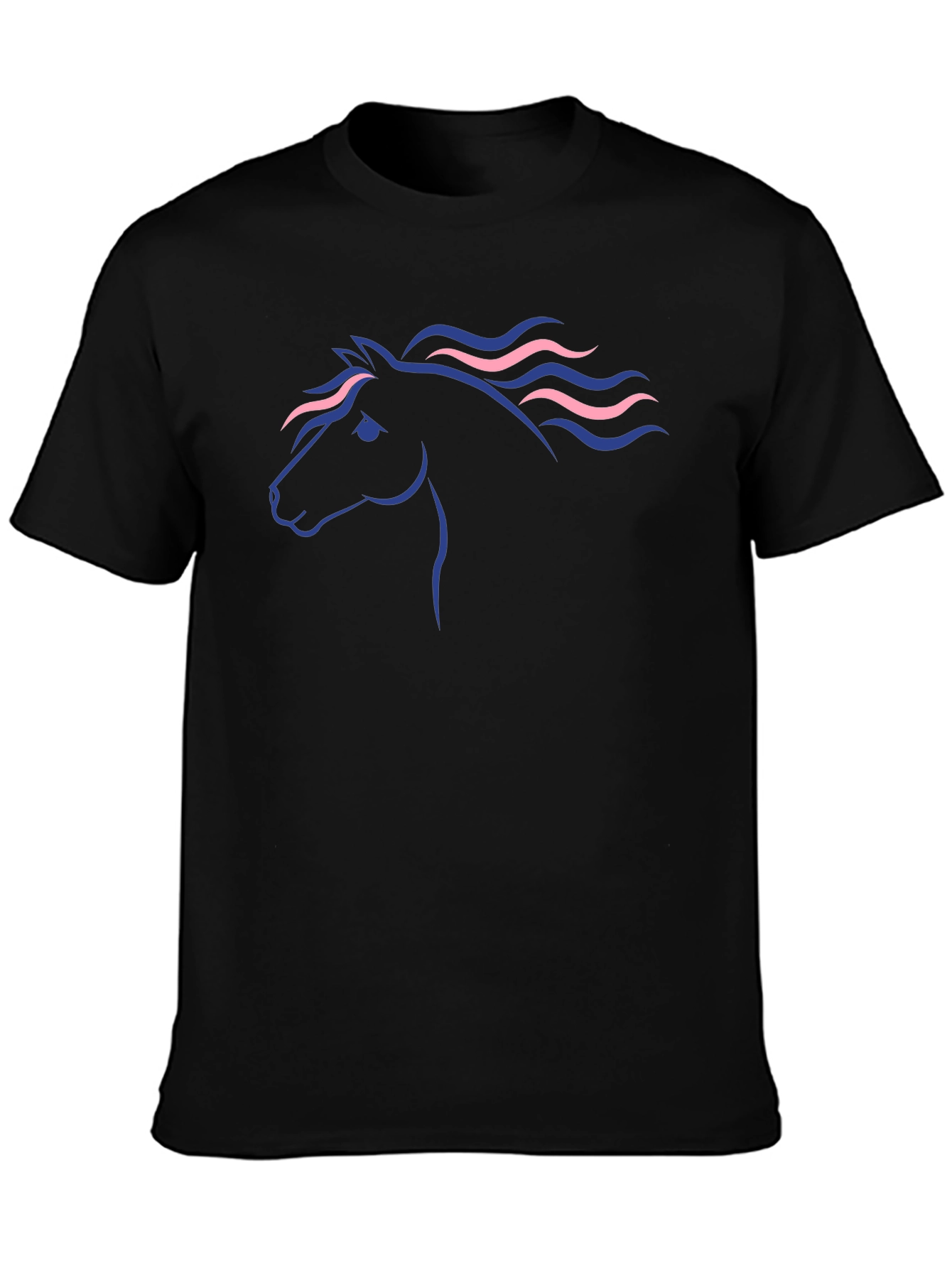 Horse Graphic Tee - Stylish Mens Black T-Shirt
