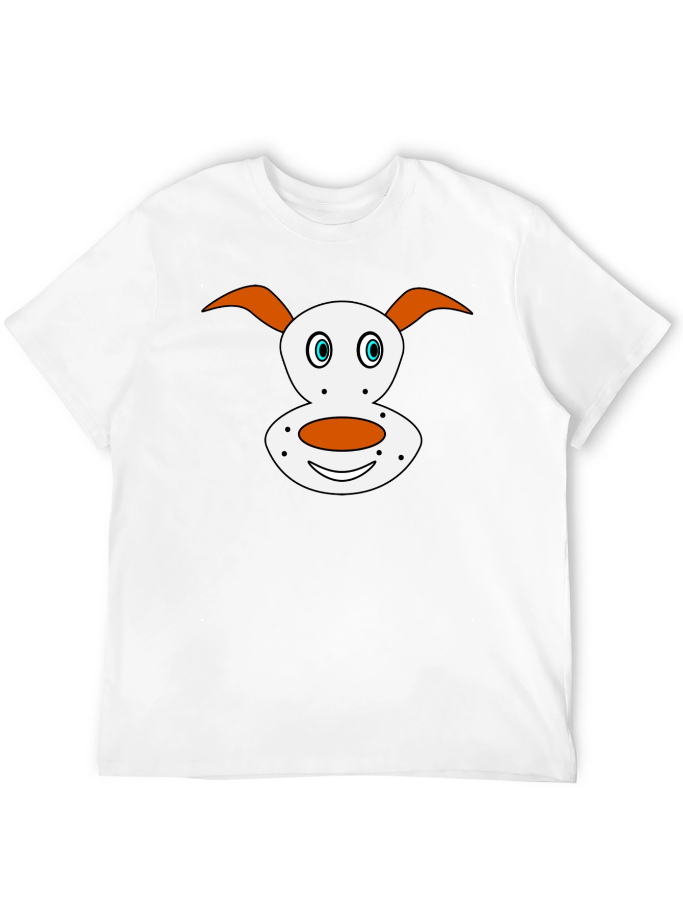 Cartoon Dog Face Graphic Tee - Black
