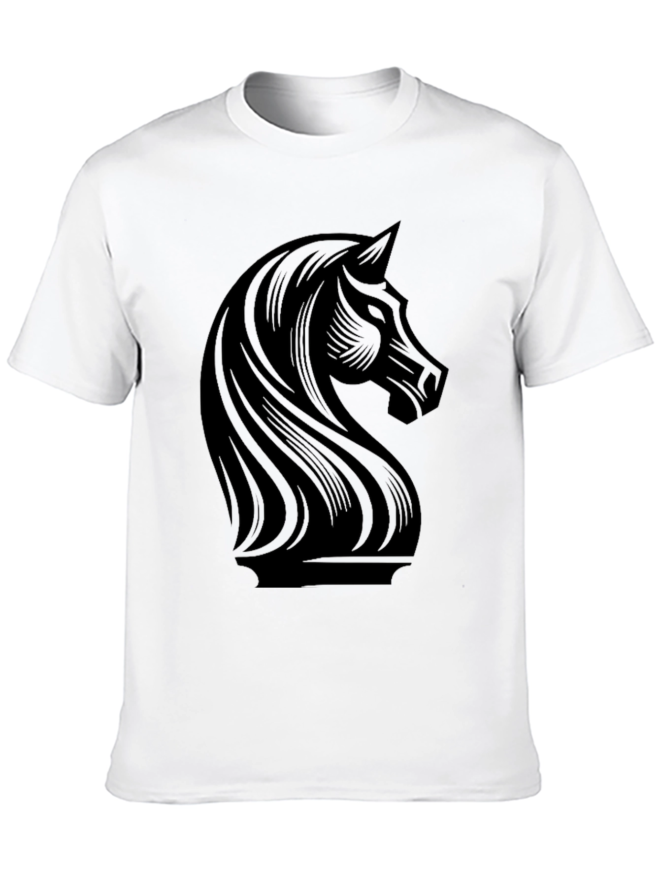 Chess Knight Graphic Tee - Sleek Black T-Shirt