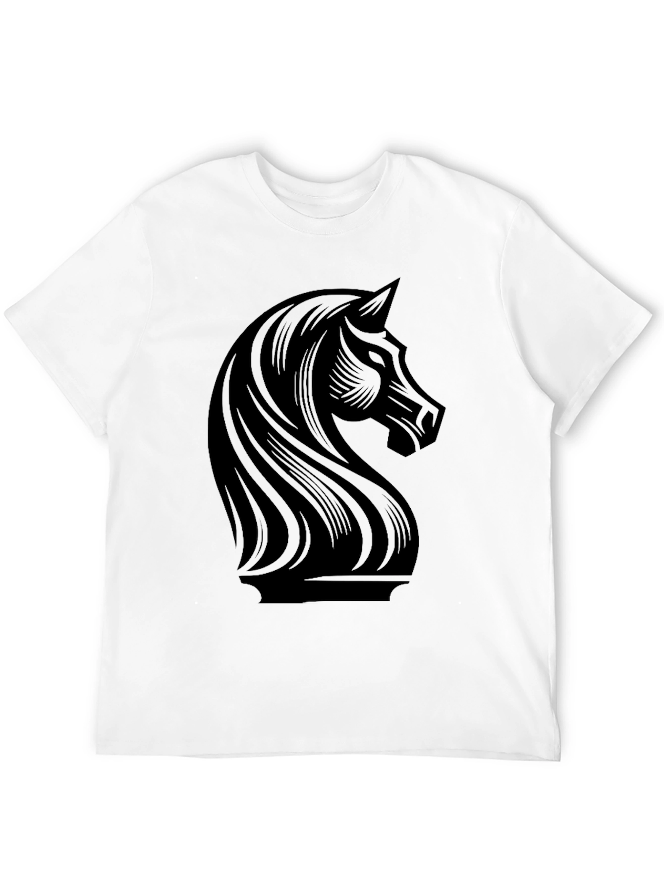 Chess Knight Graphic Tee - Sleek Black T-Shirt
