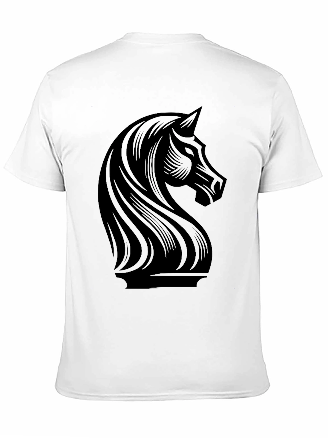 Chess Knight Graphic Tee - Sleek Black T-Shirt