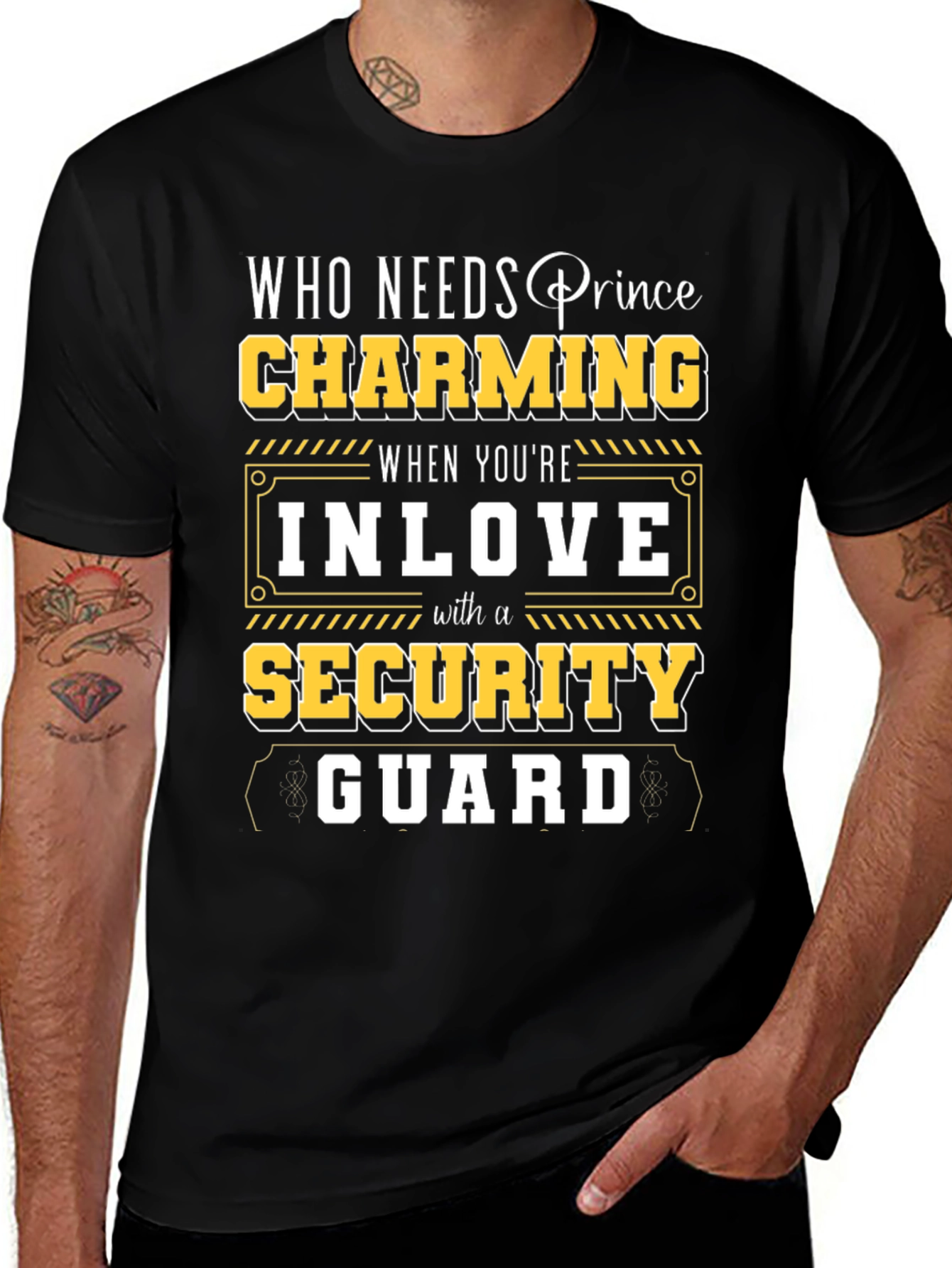 Charming Security Guard T-Shirt - Novelty Graphic Tee