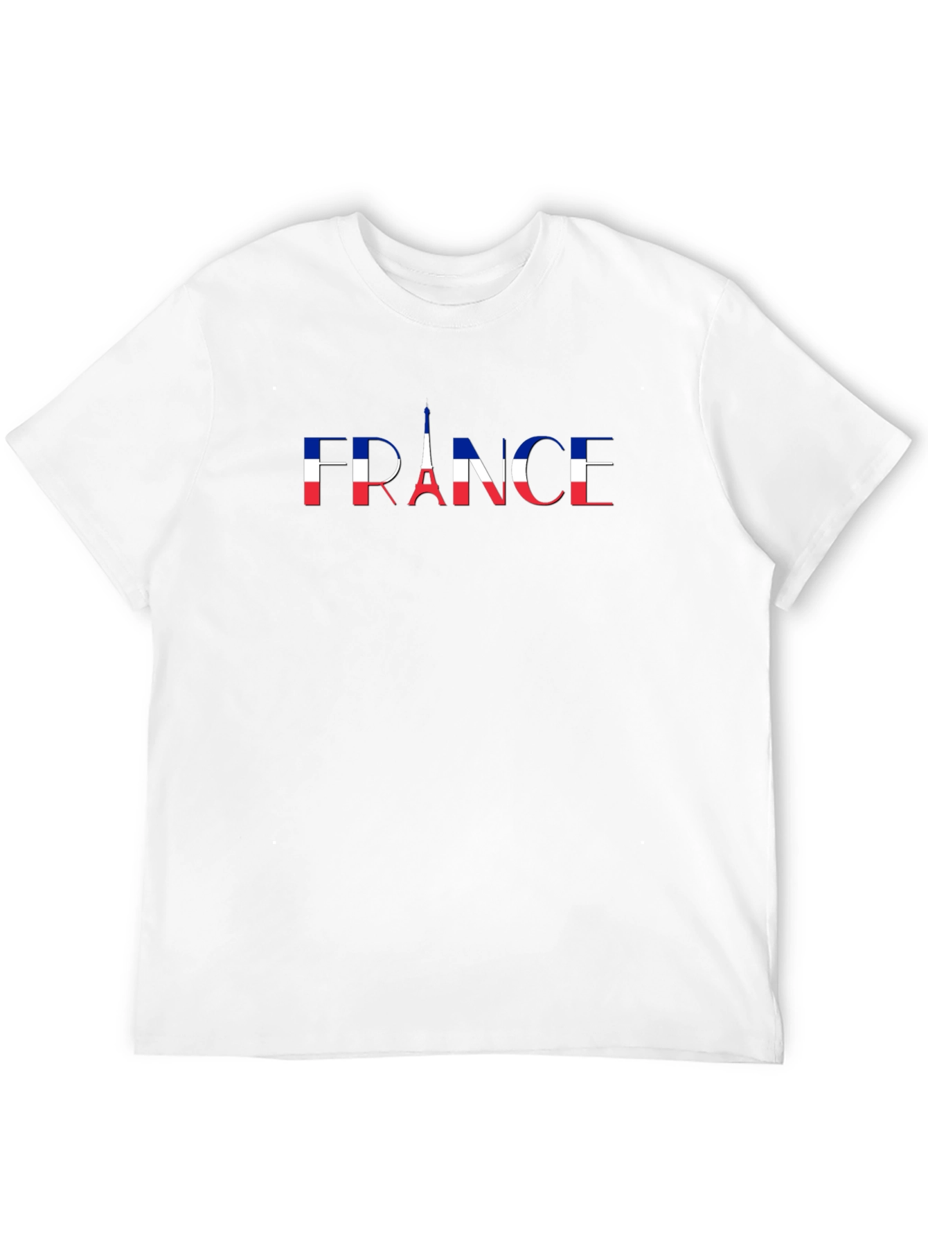 France Flag Eiffel Tower Black T-Shirt