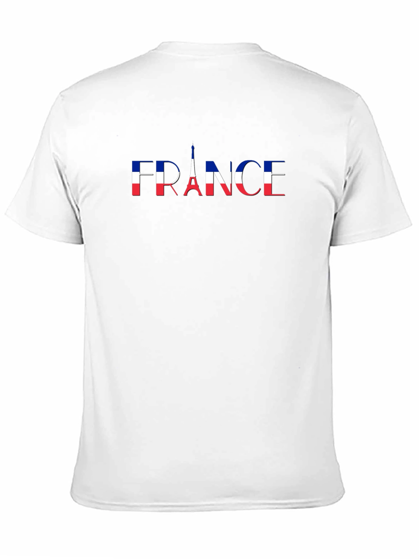 France Flag Eiffel Tower Black T-Shirt
