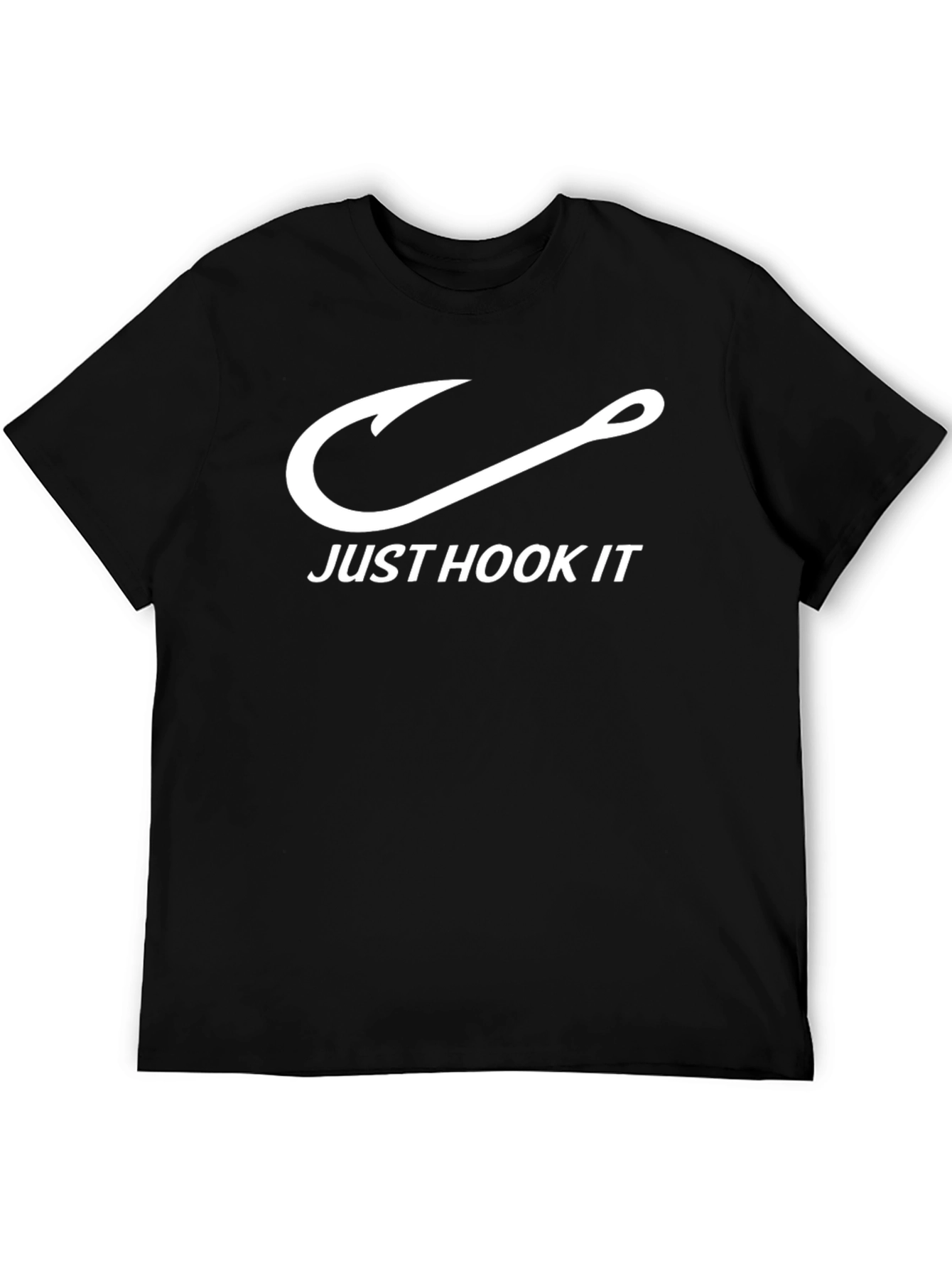 Just Hook It T-Shirt - Black Fishing Design