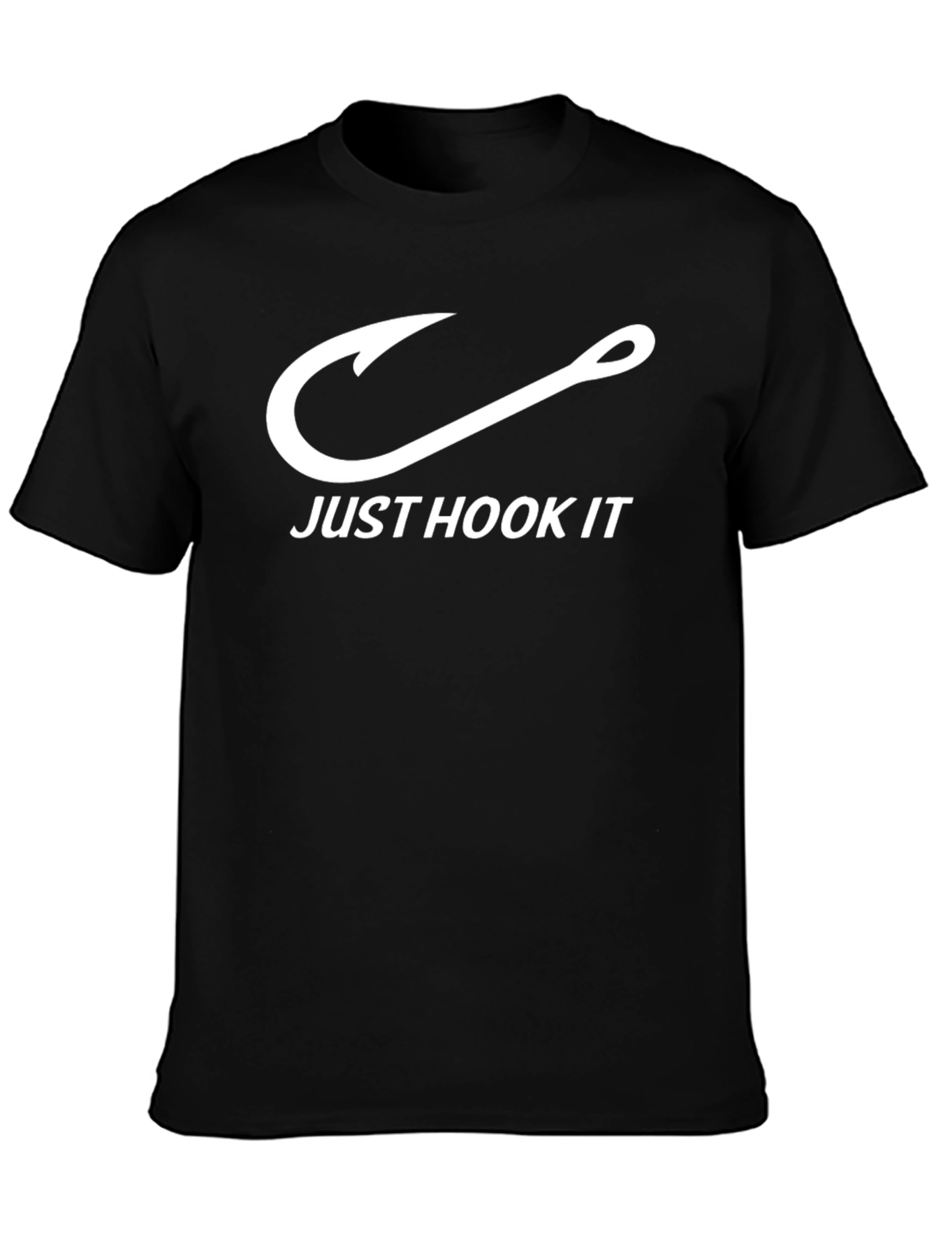 Just Hook It T-Shirt - Black Fishing Design