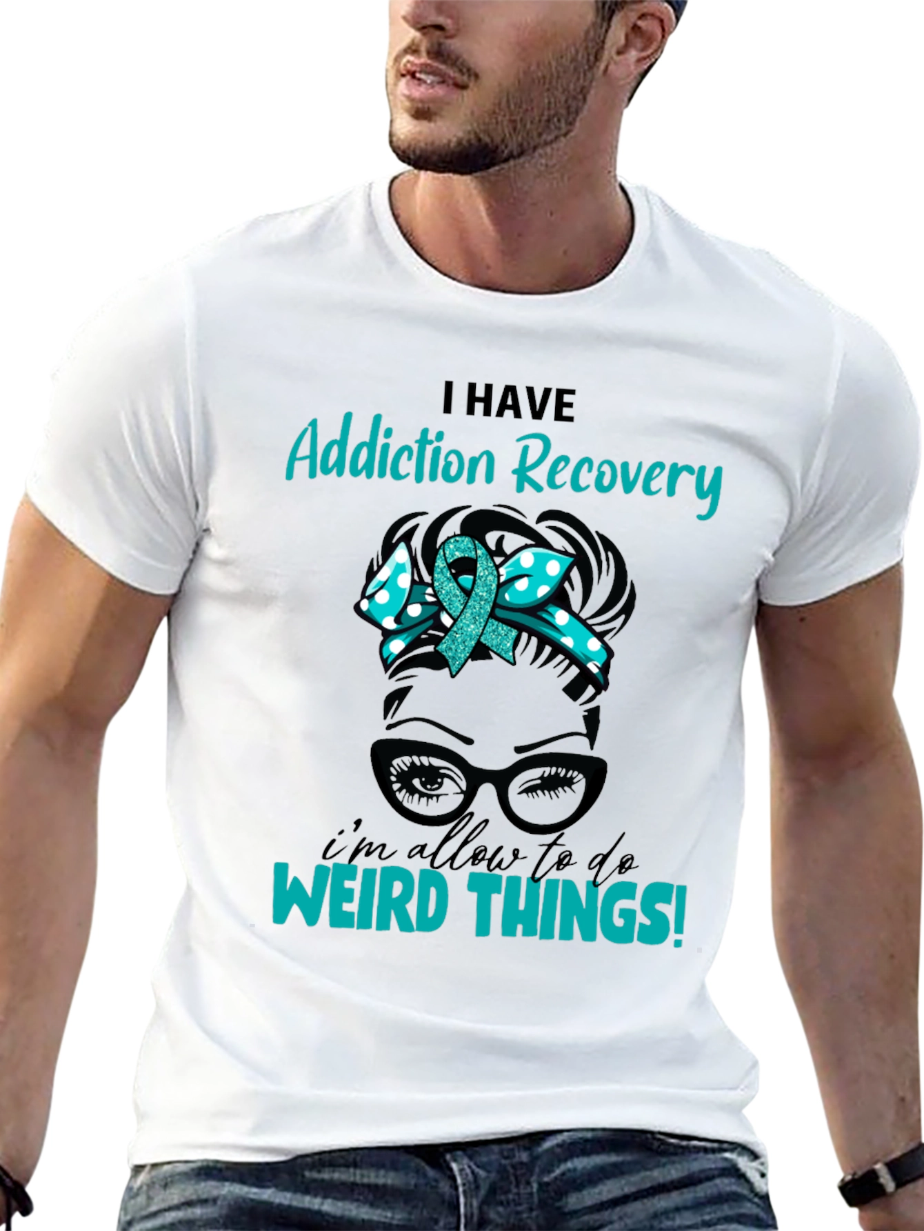 Addiction Recovery Weird Things Graphic Tee