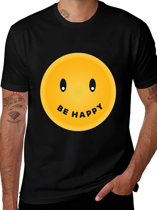 Be Happy Graphic Tee - Classic Smiley Face T-Shirt
