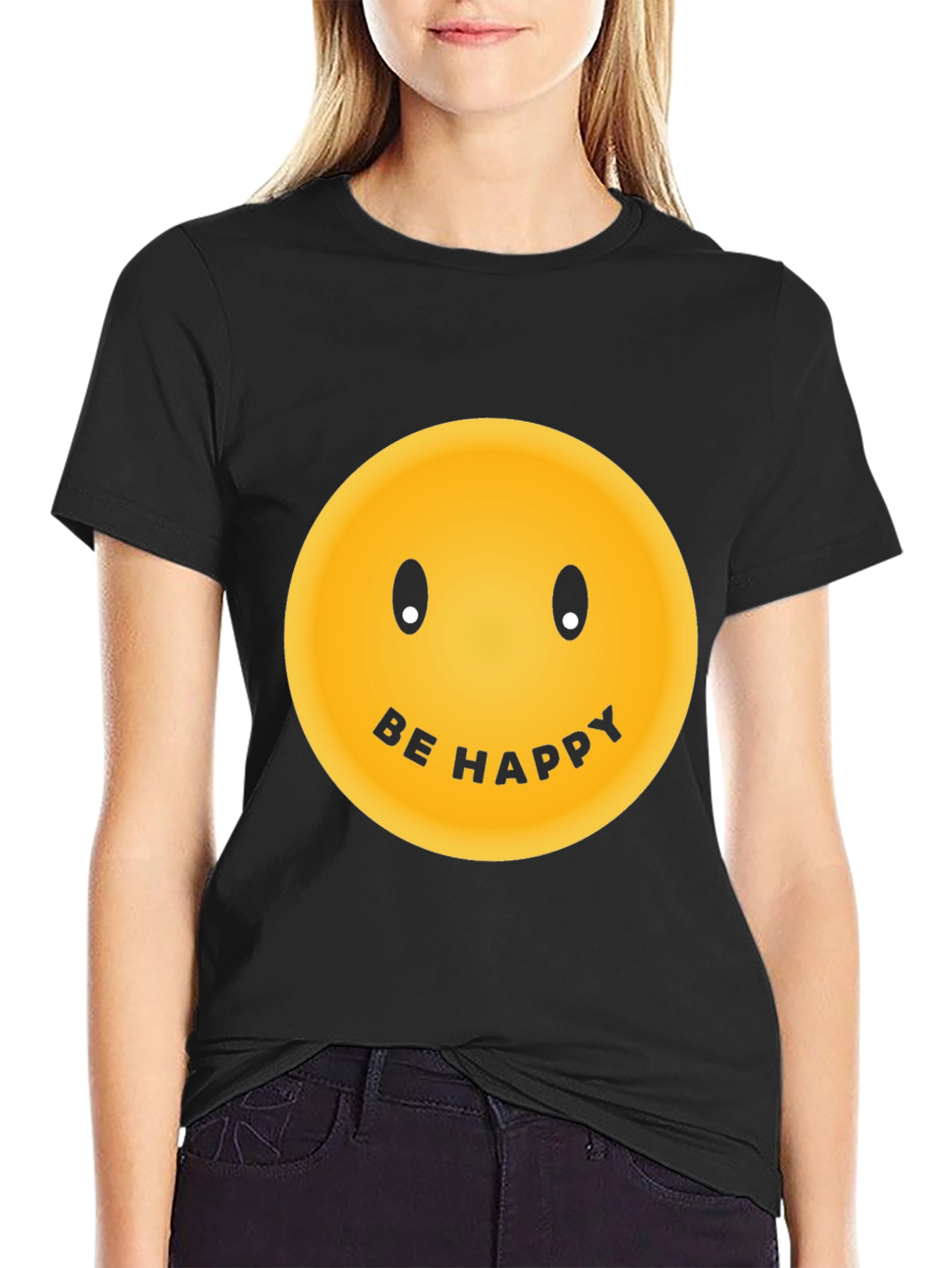 Be Happy Graphic Tee - Classic Smiley Face T-Shirt