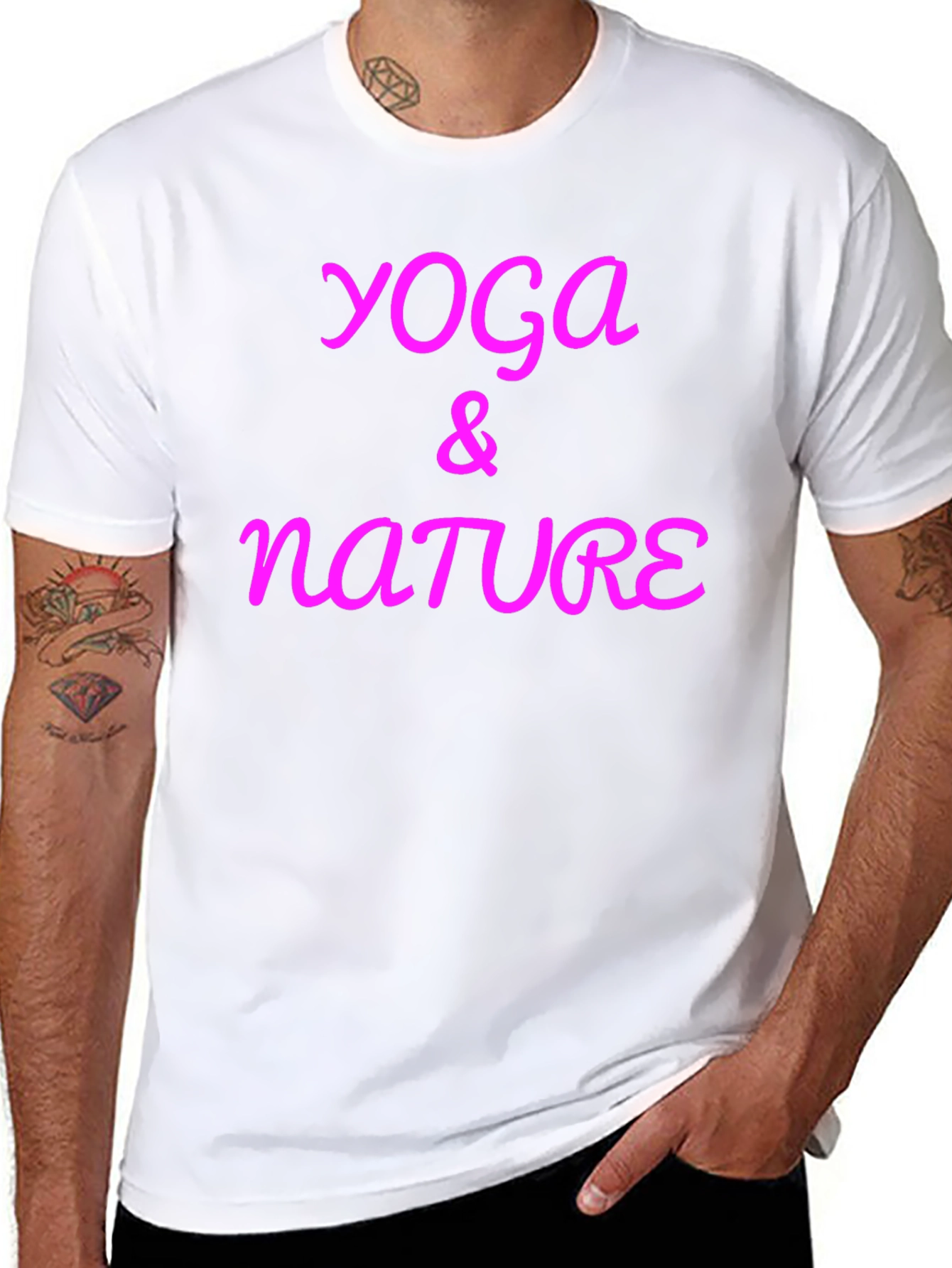 Yoga & Nature Graphic Tee - Casual Black T-Shirt