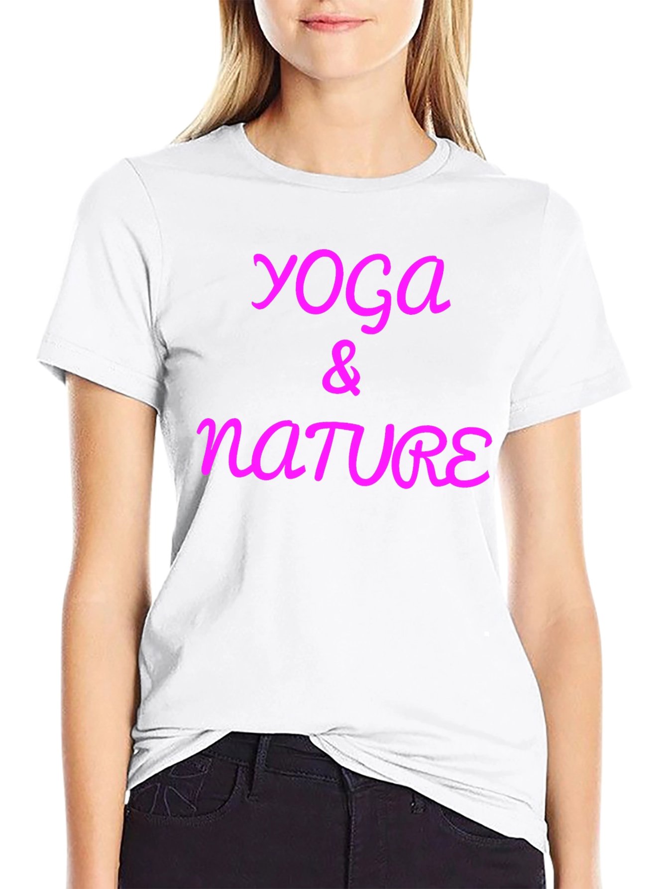 Yoga & Nature Graphic Tee - Casual Black T-Shirt