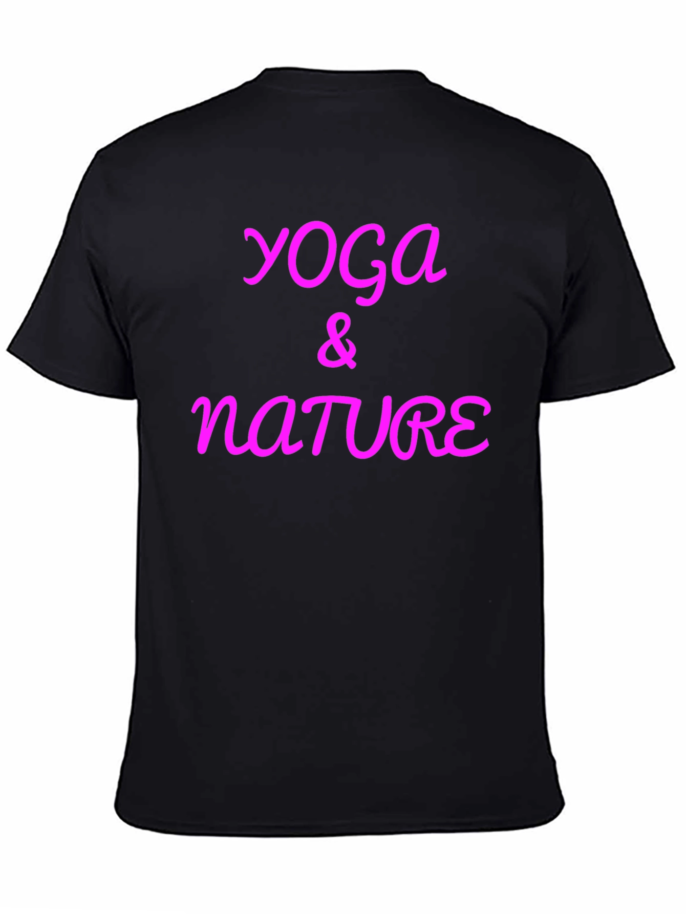 Yoga & Nature Graphic Tee - Casual Black T-Shirt