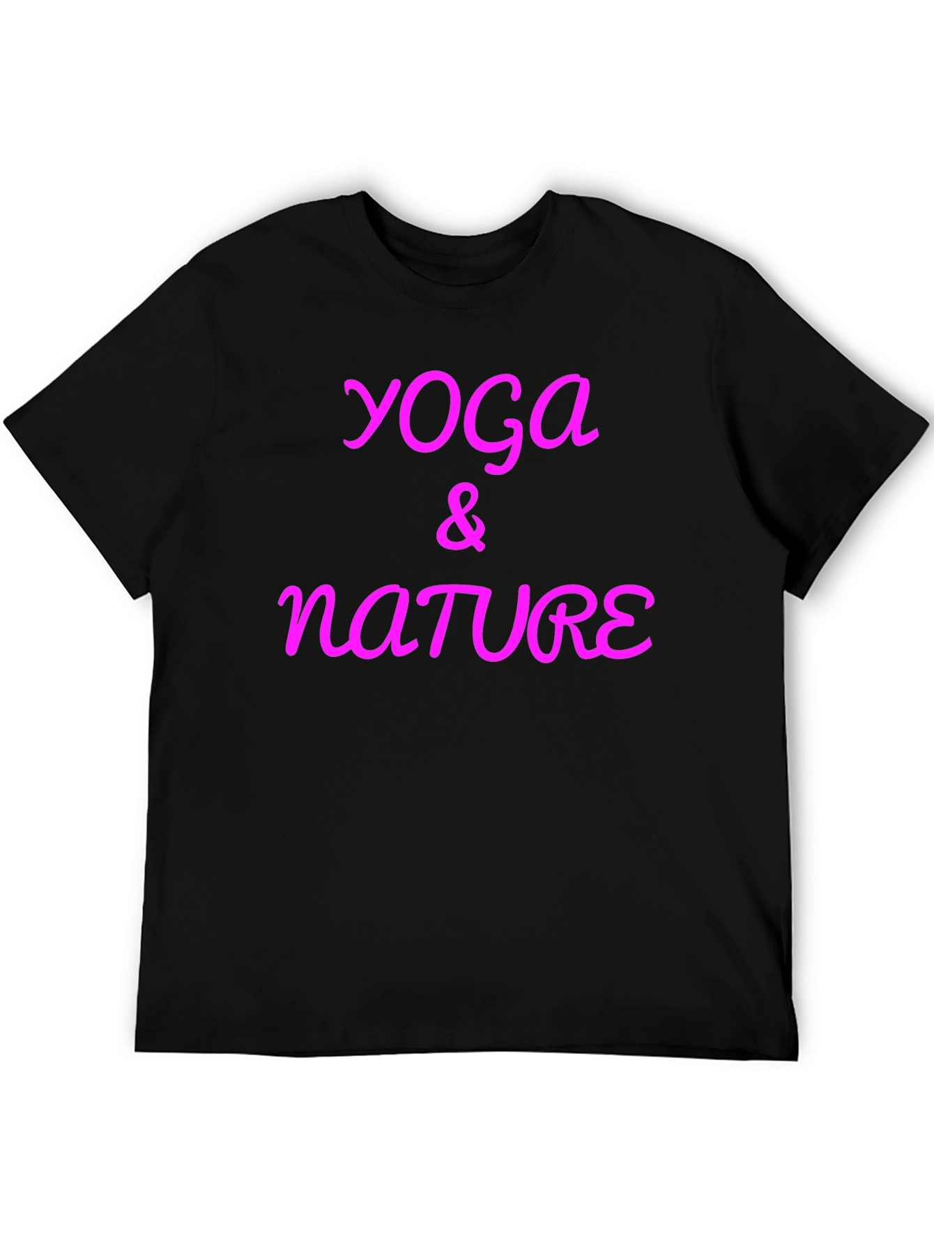 Yoga & Nature Graphic Tee - Casual Black T-Shirt