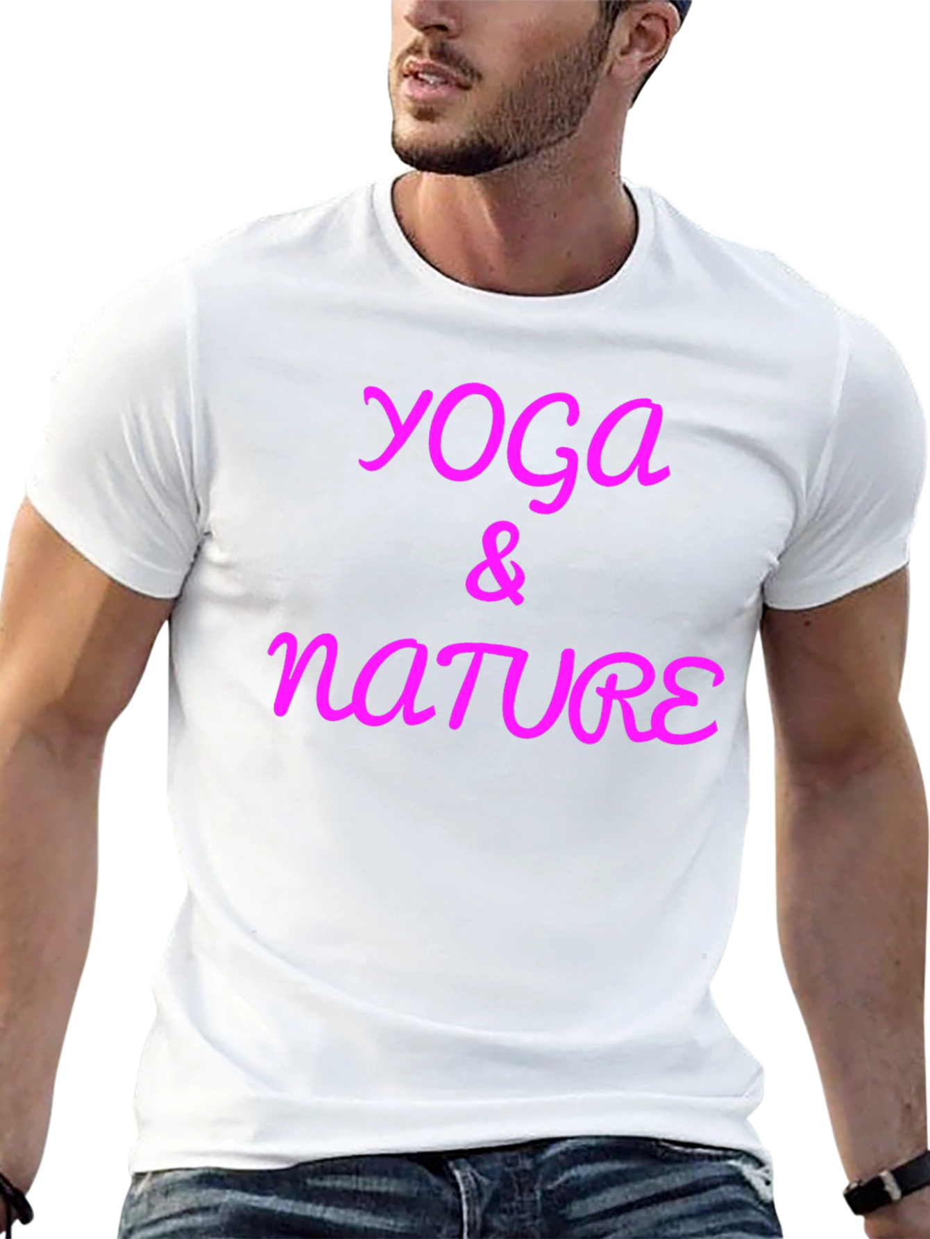 Yoga & Nature Graphic Tee - Casual Black T-Shirt
