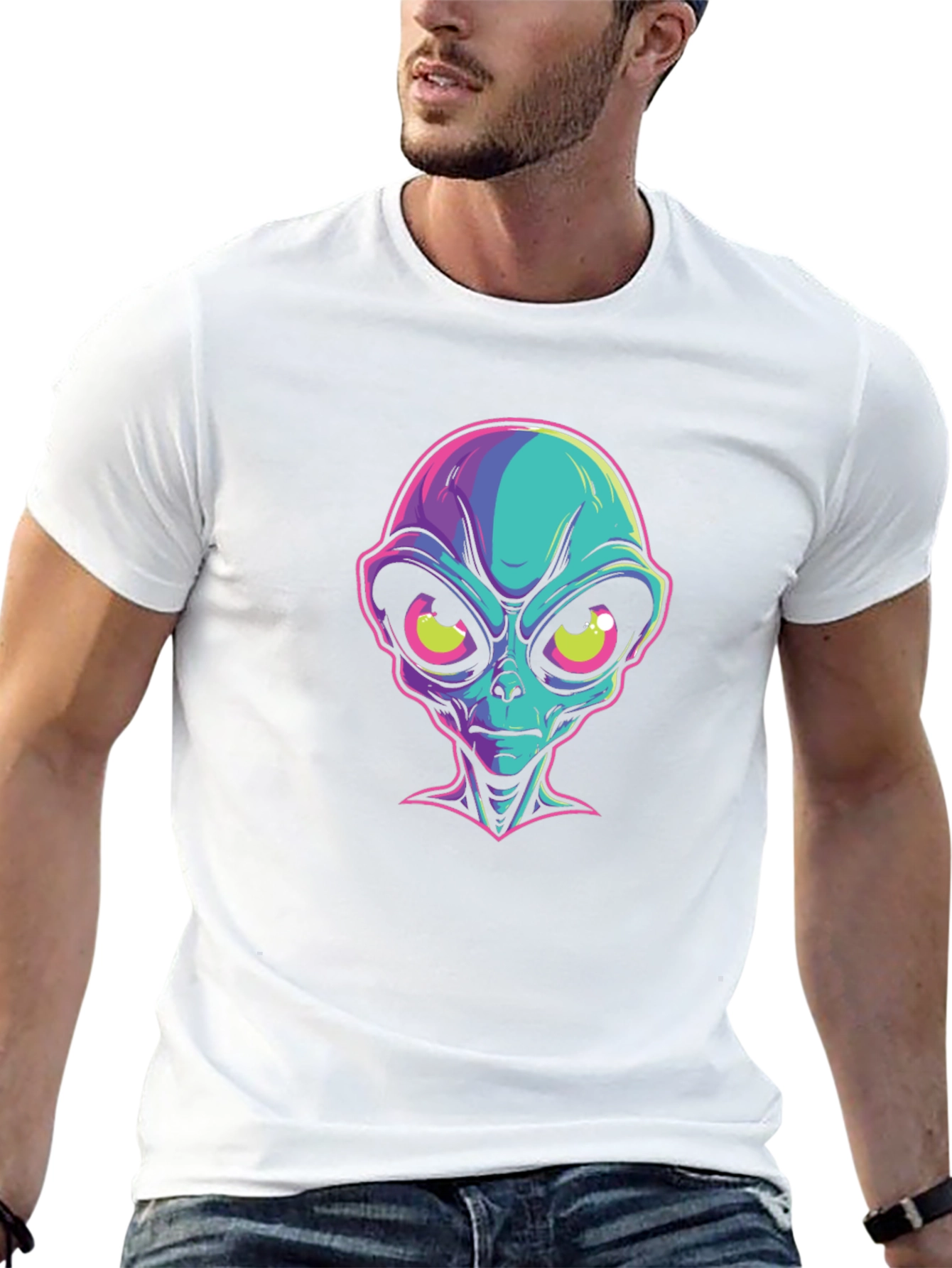 Alien Graphic Black T-Shirt - Bold Sci-Fi Style